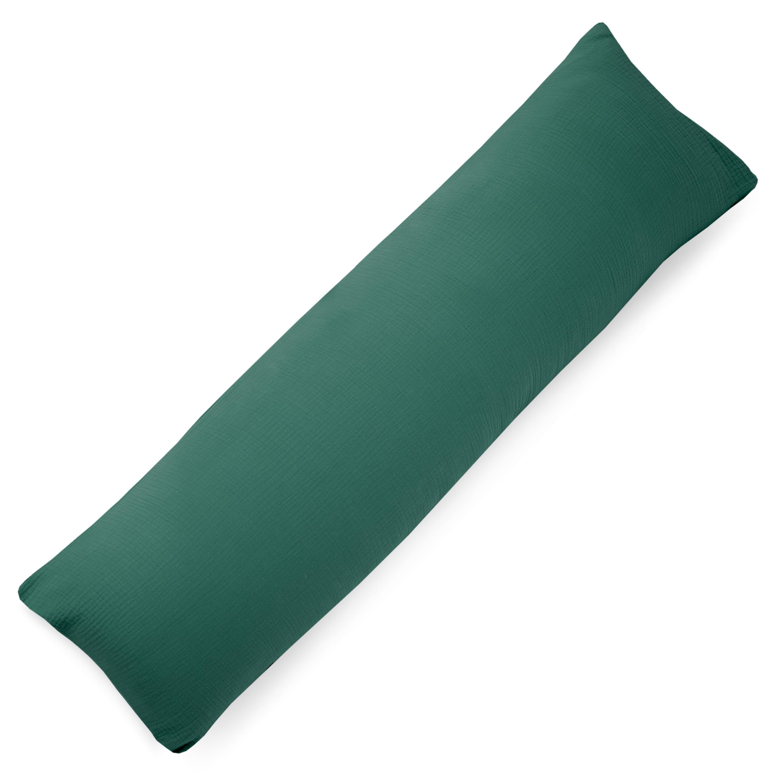 PinkZebra 40 x 120 cm Bio-Musselin Kopfkissenbezug aus 100% Organik Baumwolle, Kissenhülle Bezug mit Reißverschluss, Made in EU, Malachit