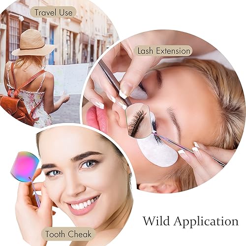 Miniatura 6 de Espejo de pestañas, espejo para pestañas, espejo cuadrado grande, de acero inoxidable, herramientas de pestañas, extensiones de pestañas (color