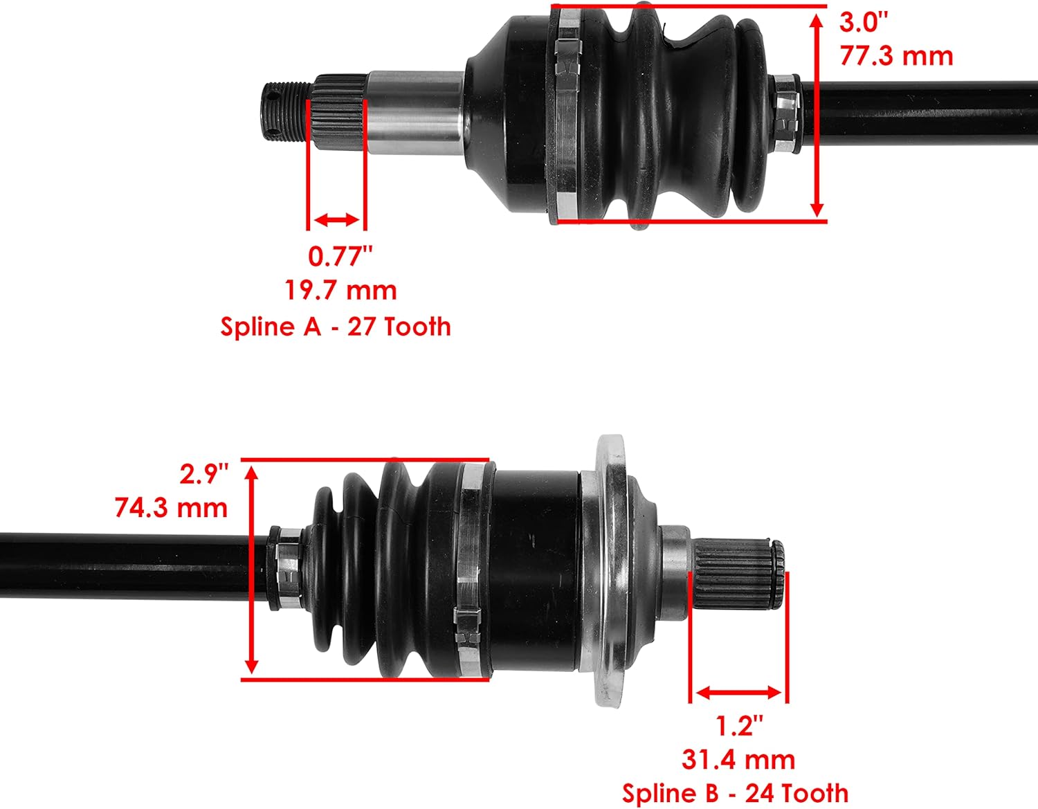 Caltric Front Right Complete Cv Joint Axle Compatible with Arctic Cat 650 4X4 H1 V2 2006-2011
