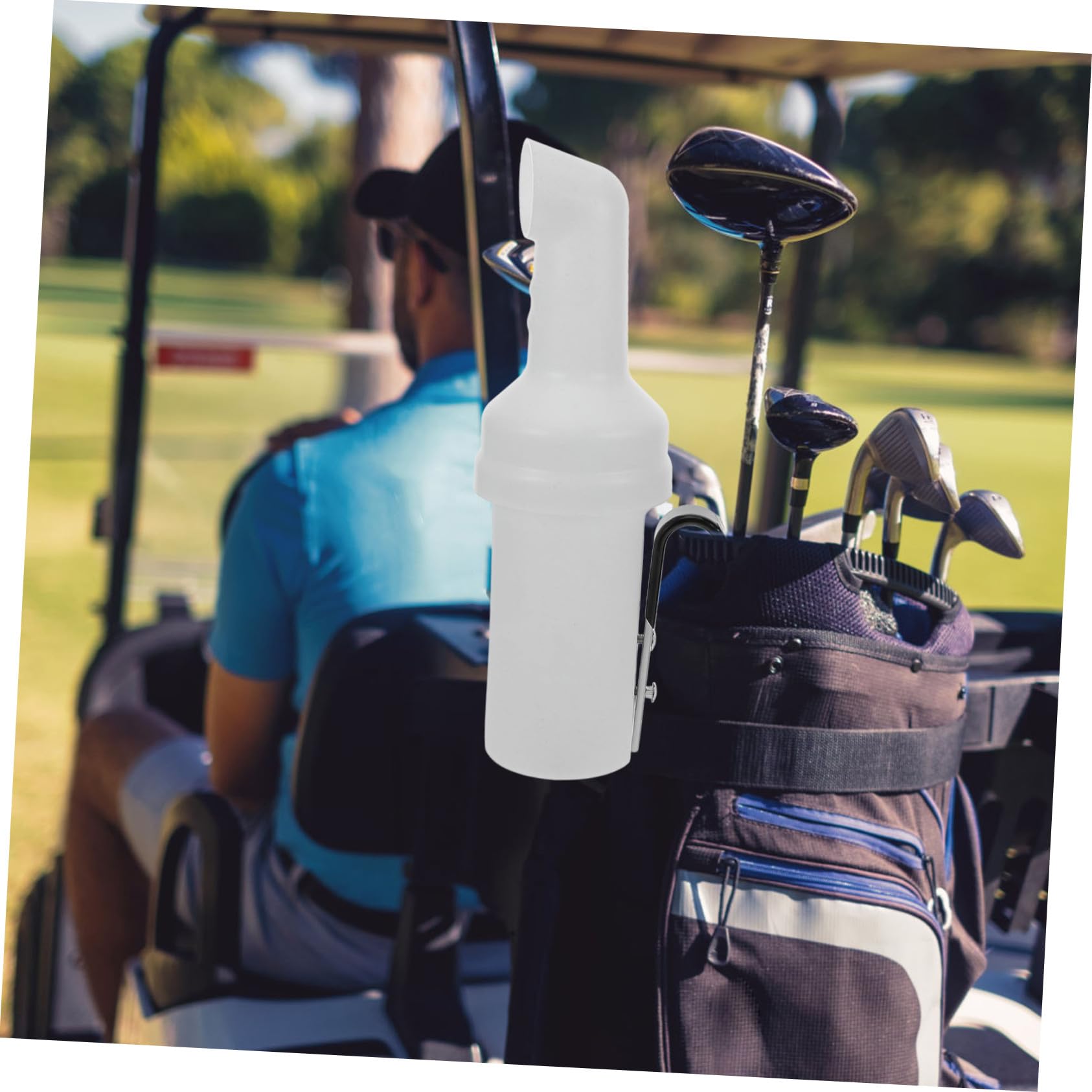 GALPADA Golfwagen Sandflasche mit Halterung aus Robustem Kunststoff Hängender Sandbehälter für Einfaches Auffüllen von Divots Praktisches Zubehör für Golf Cart kein Bohren Erforderlich