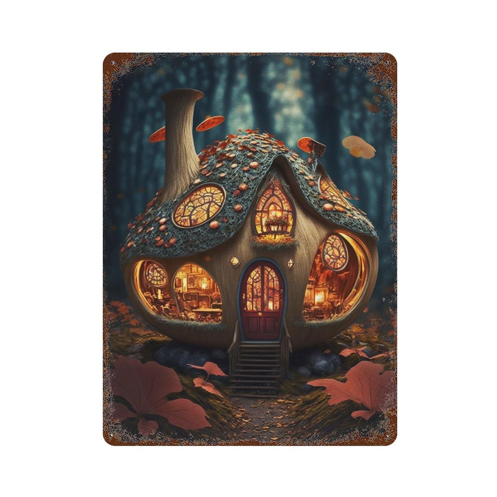 Home Mushroom New Decorative Tin Sign 15.7"x11.8", for Farmhouse, Kitchen And Entryway Decor, Shabby Chic Decor