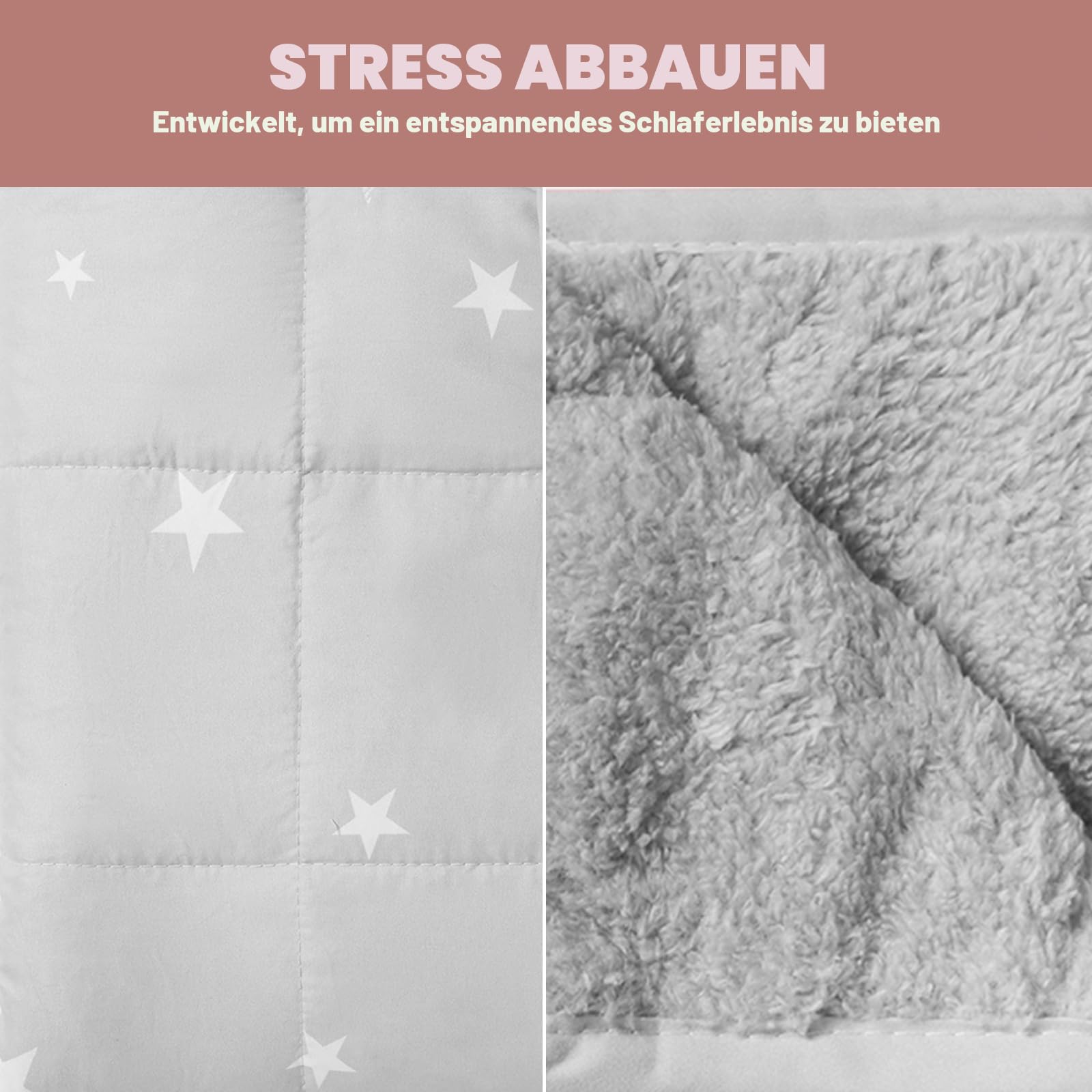 DREAMSCENE Gewichtsdecke 3kg Star 100 x 150 cm Silbergrau Weighted Blanket