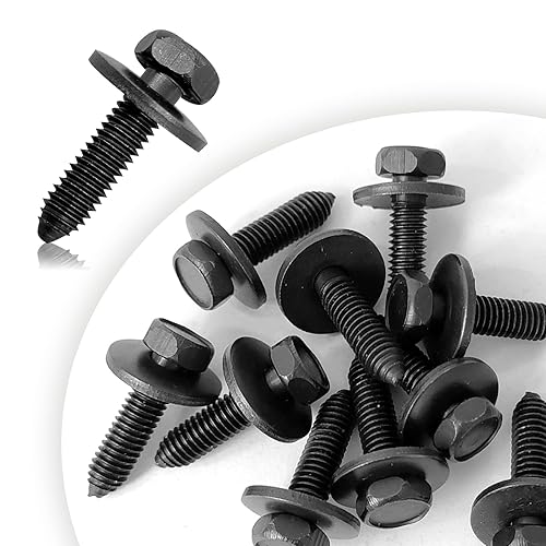 10 piezas M6 1.0 X 0.984 in cabeza hexagonal métrica Sems pernos cuerpo tornillos tornillos compatibles con GMC Buick Chevrolet Cadillac 11503834,