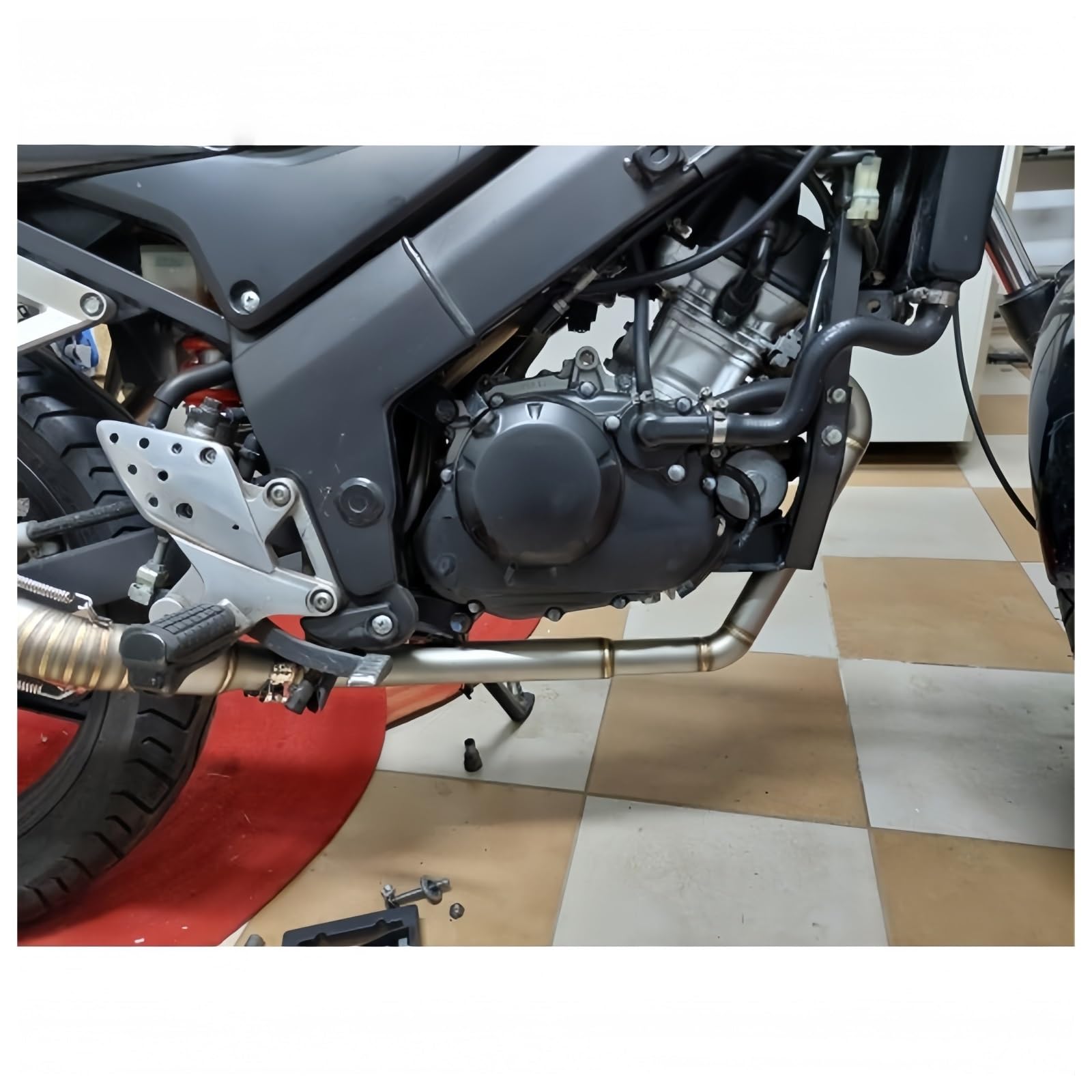 Komplettes Auspuffrohr für HONDA CB125R CBR 125 125R 2010-2016 Motorrad Auspuff Schalldämpfer Front Link Rohr Silvery