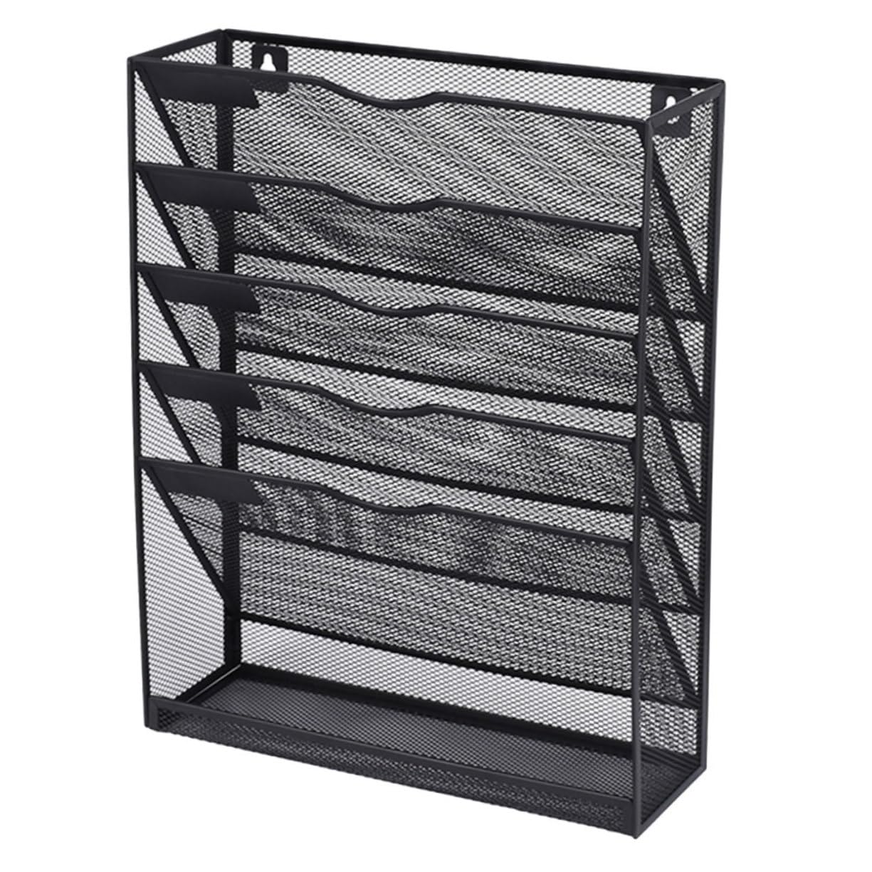 DOITOOL Organisateur Mural Porte-dossiers en Fer Noir Multi-Niveaux pour Bureau et Maison, Design Suspendu pour Économiser de l'espace