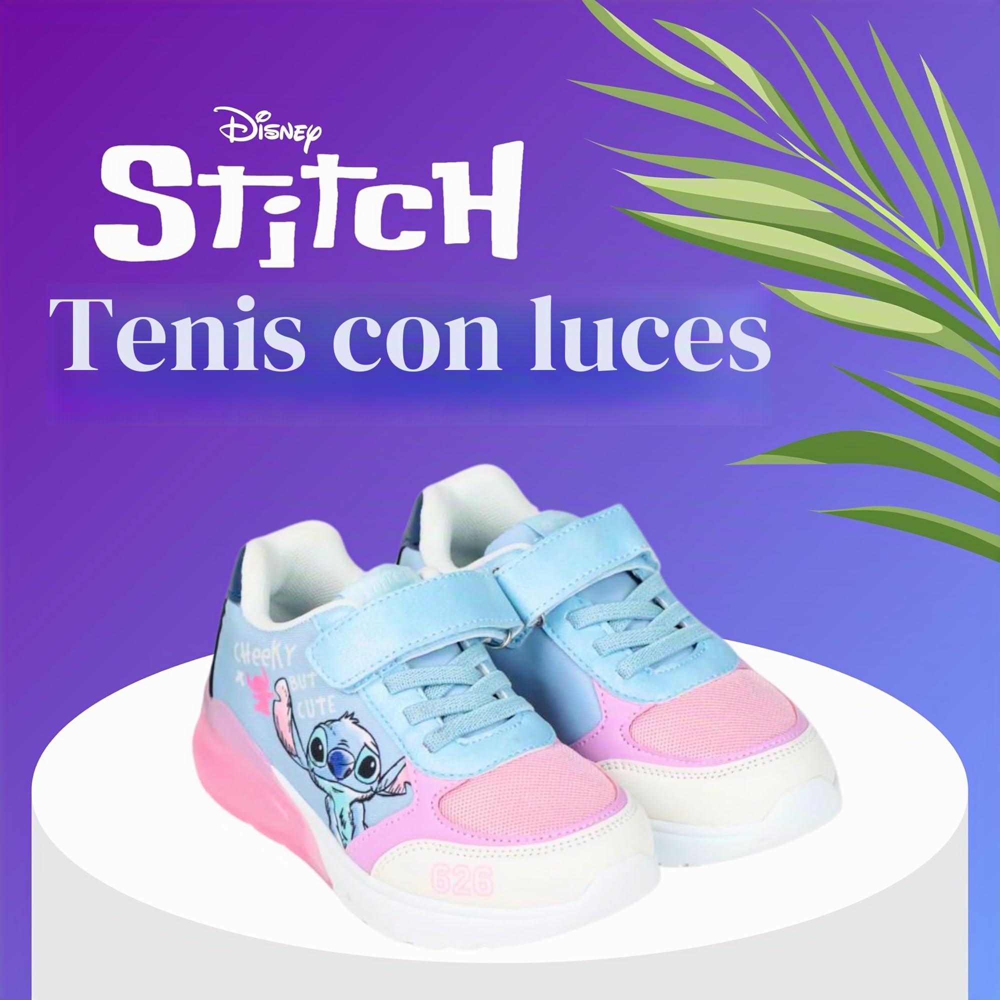 Disney Stitch Zapatos para Niñas, Calzado Deportivo con Luces, Regalo, Talla EU 31