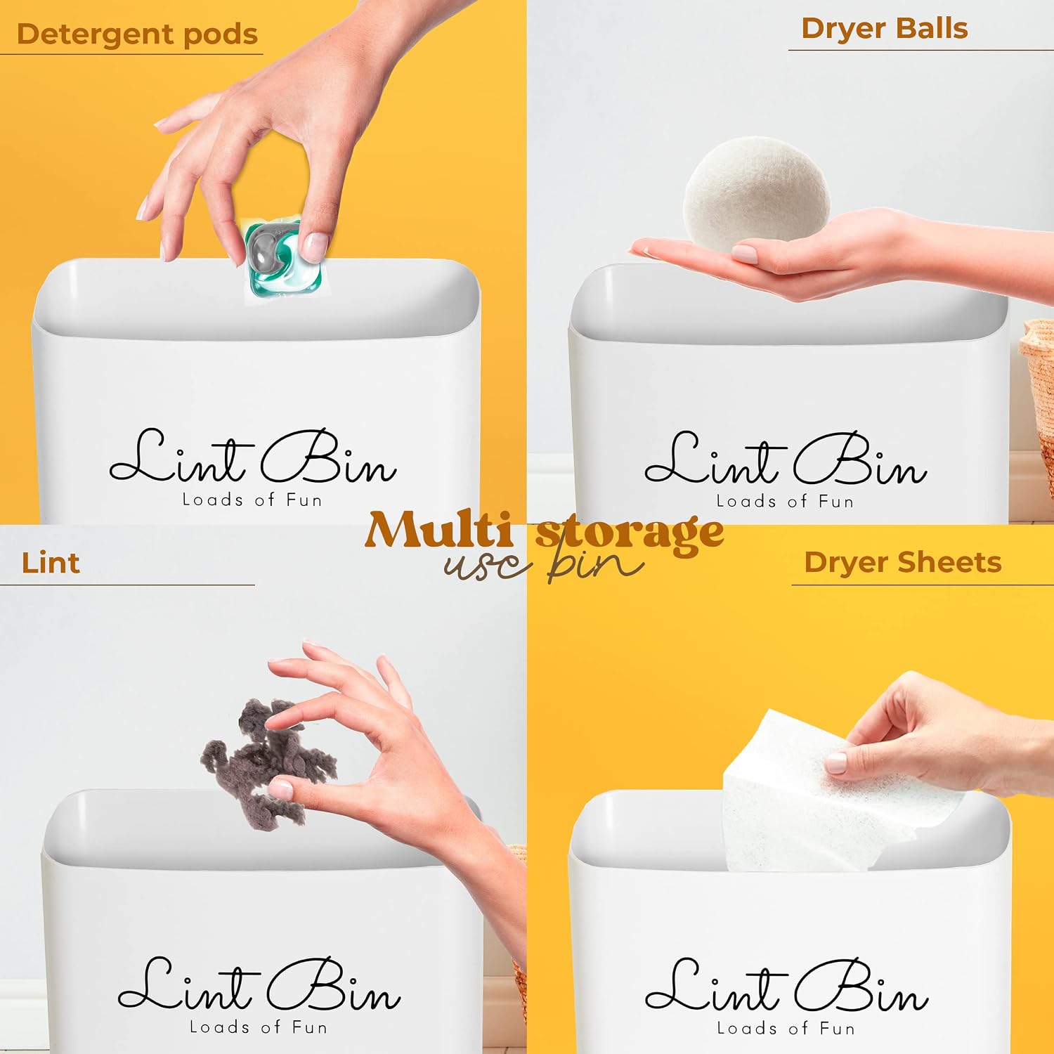 Magnetic Lint Bin Laundry Room Organization Storage Lint Holder Bin Laundry Room Trash Can Space Saving Dryer Lint Box Container Bins Laundry Room Decor Accessories Laundry Basket Organizer