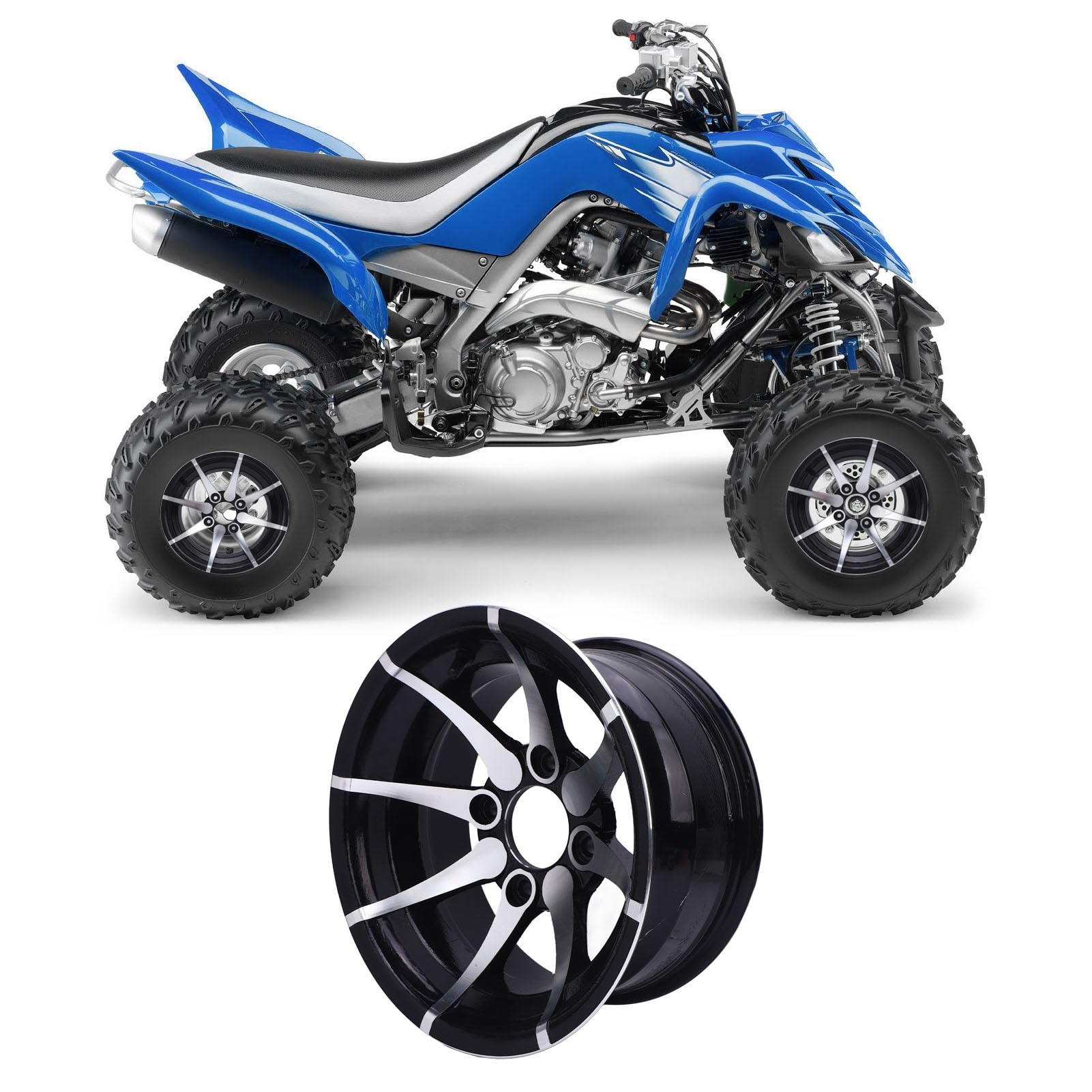 Aramox 12-calowa Felga ATV 25X8-12 Wymiana Stopu Aluminium Obręcz Koła Szosowego Używana do Wózków Gokartowych i Quadów
