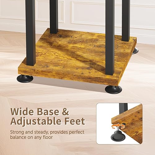 Miniatura 4 de LASZOLA Soporte alto negro para plantas de 5 niveles para interiores con bandeja de metal resistente, estante vertical grande de varios niveles para
