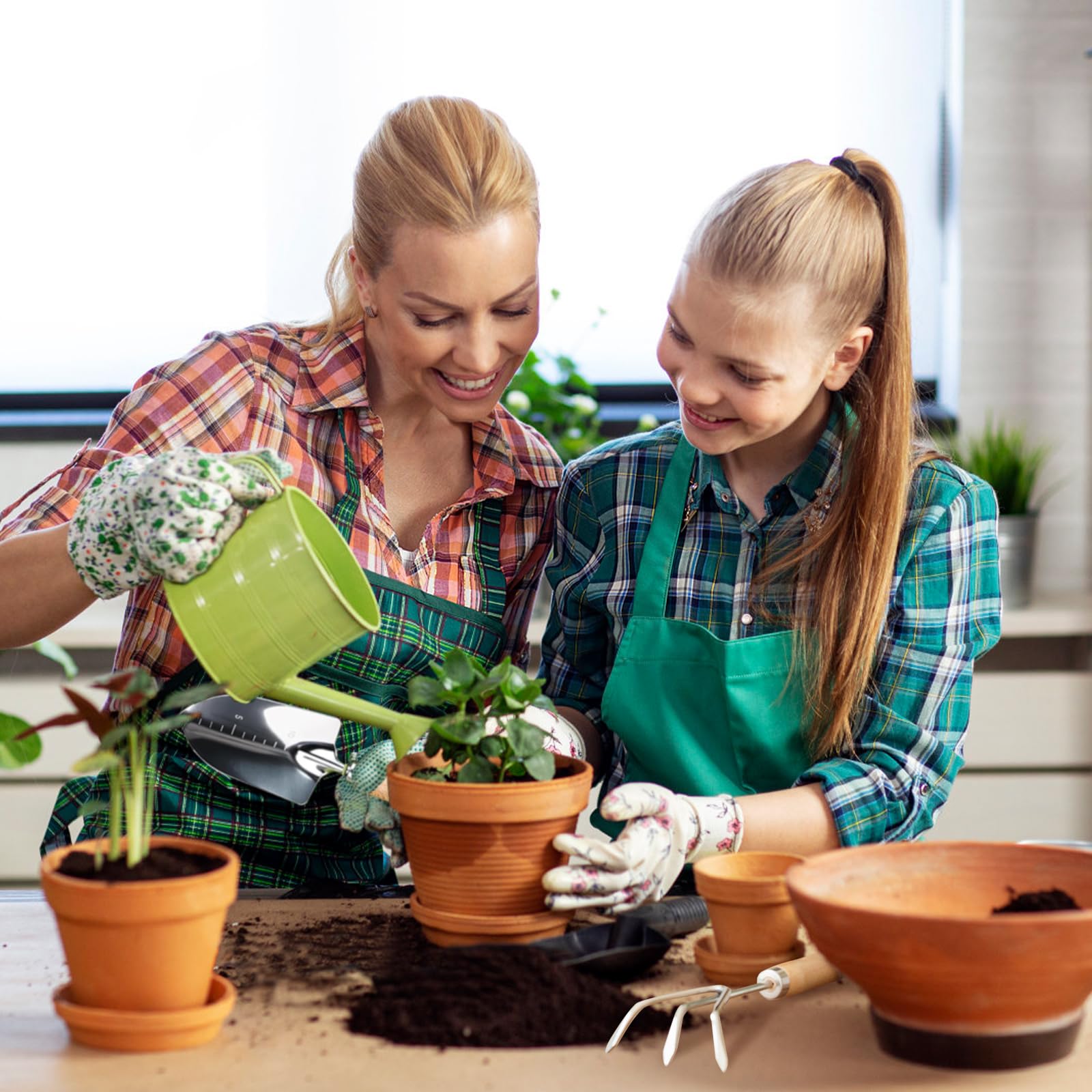 Juego de herramientas de jardín, 12 piezas, kit de jardinería resistente, herramientas de acero inoxidable con organizador floral, bolso de mano, suculentas, suministros de césped para amantes de la