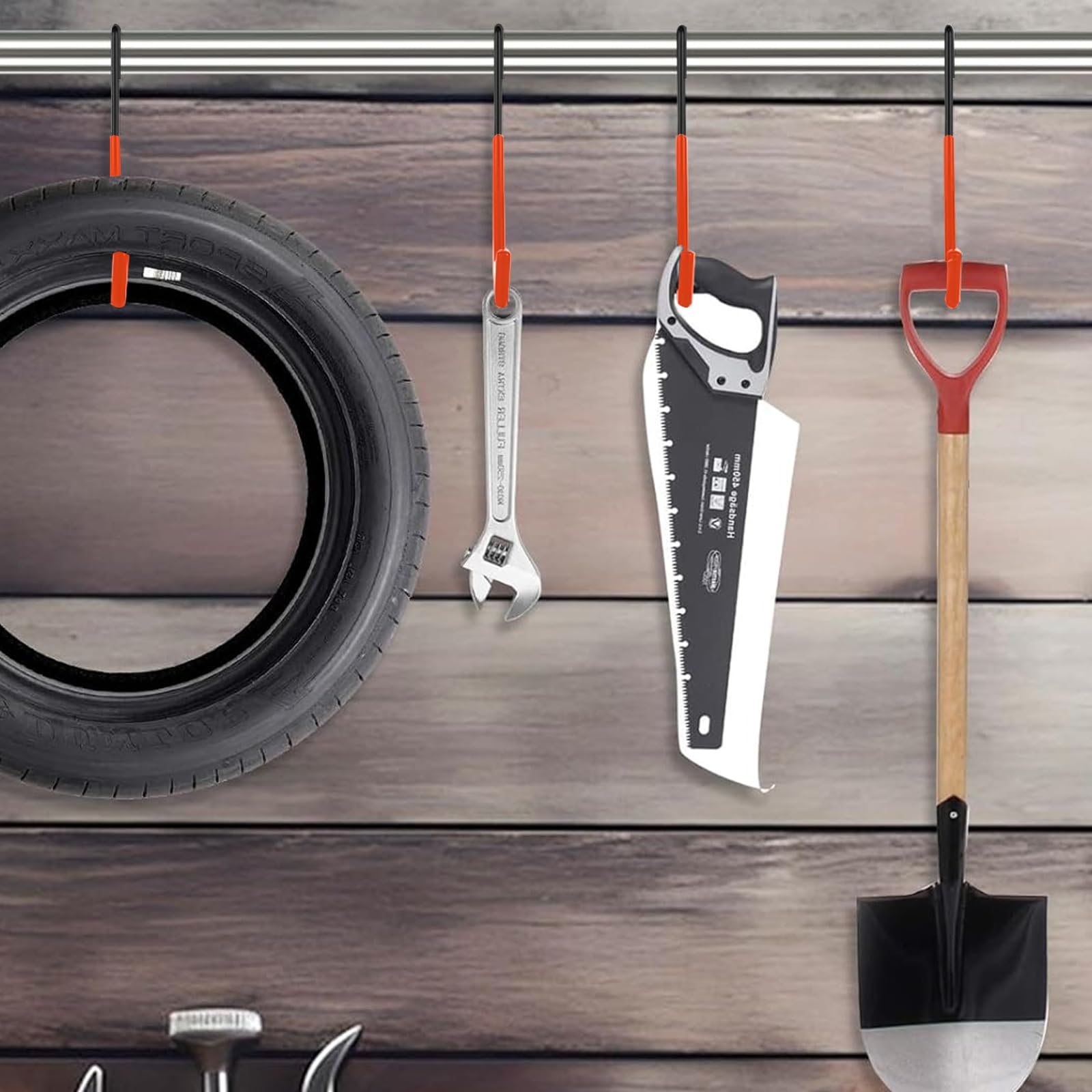 Ganchos para Colgar Bicicletas, 4 Piezas de Colgador Bicicleta, Soporte para Bicicleta Robusto, Grande en Forma de S, para Colgar Bicicletas, Macetas y Herramientas de Jardinería
