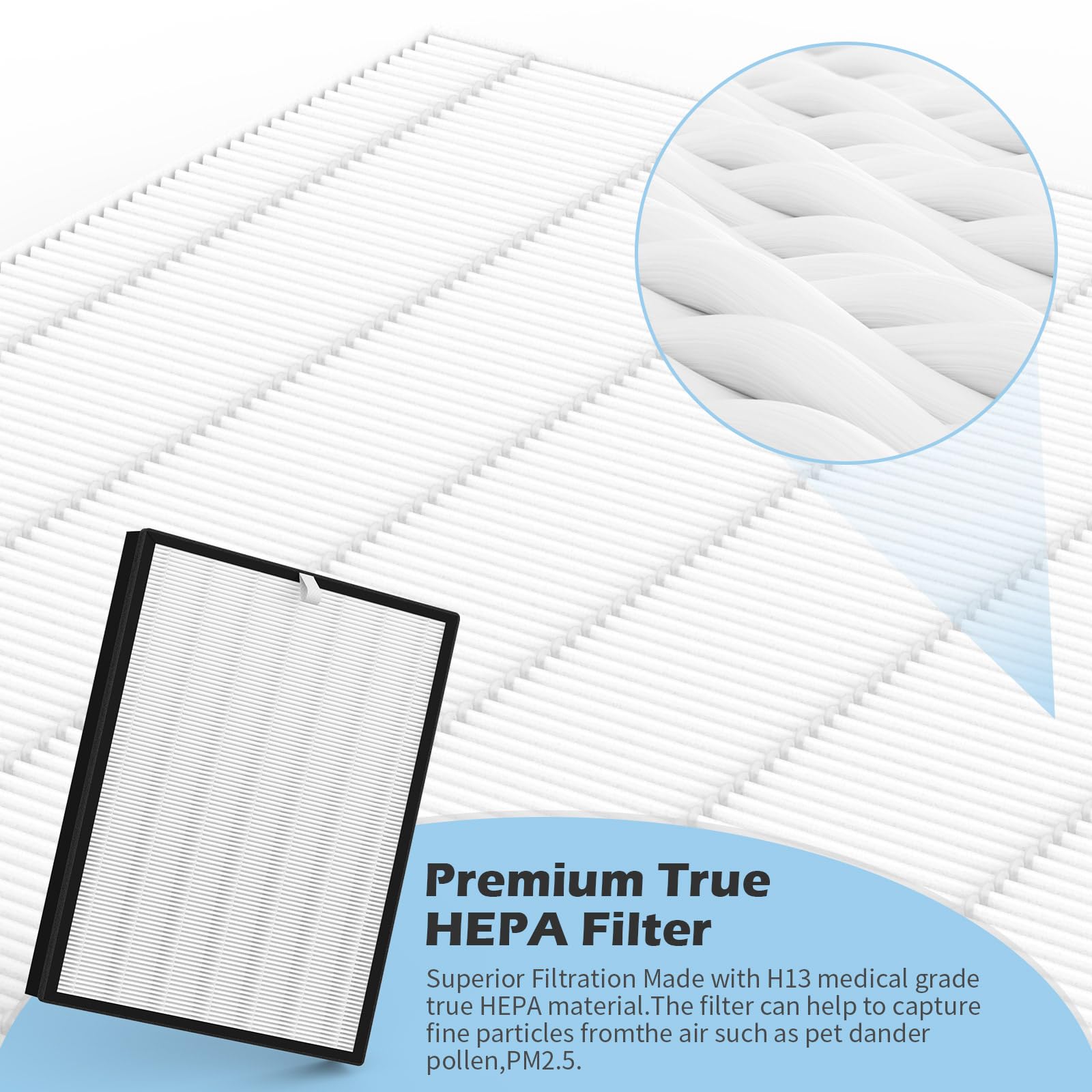 2 paquetes de filtros de repuesto H13 True HEPA compatibles con el purificador de aire LEVOIT EverestAir, comparado con la pieza # EverestAir-RF