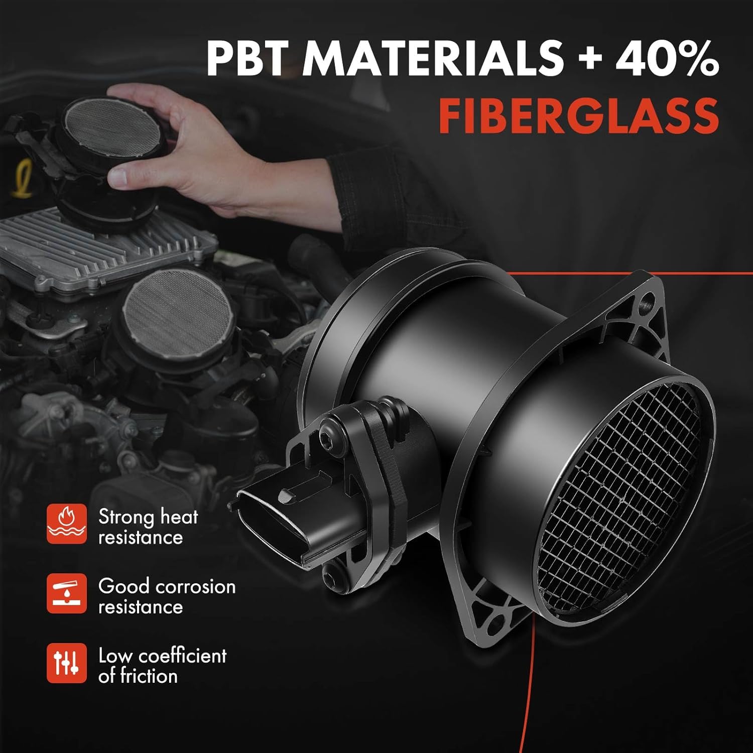 A-Premium Mass Air Flow Sensor Meter Assembly W/ 5Pins [5Cyl 2.3 2.4 2.5 2.9] Compatible with Volvo S60 2001-2009, S80 1999-2004, V70 2001-2007, XC90 2003-2006