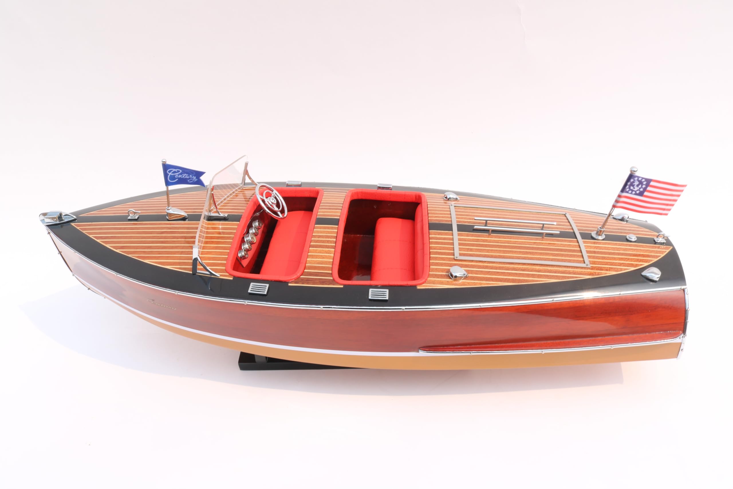 GIA NHIEN CO., LTD Wooden Model Boats Handicraft Century Sea Maid Double Barrel 1942, Assembled Wooden Boat Decoration, Model Boat Display, Century Sea Maid Double Barrel 52L x 18W x 16H