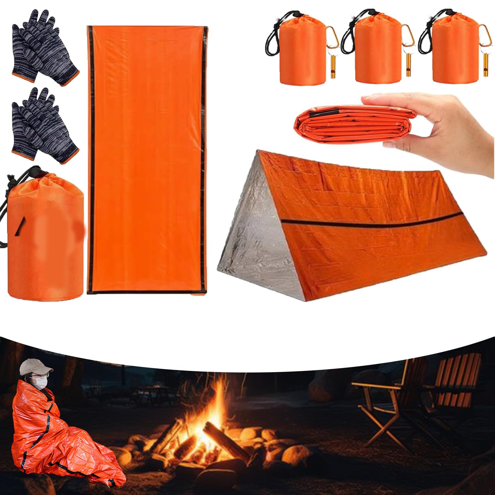Sierra Madre Emergency Sleeping Bag, Sierra Madre Sleeping Bag, Sierra Madre Emergency Sleeping Bags For Survival, 84"X36", Sierramadre Emergency Sleeping Bag For Camping, Hiking, Outdoor (3Pcs)