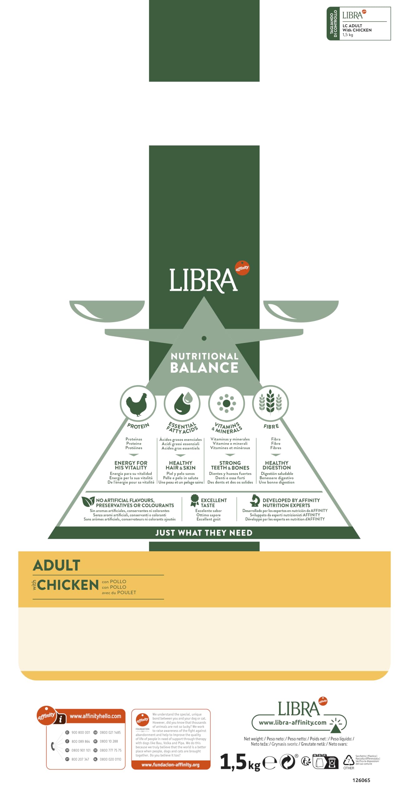 Libra Cat Adult Chicken 1.5 Kg from Affinity Petcare | Premium Cat Food | Complete and Balanced for Adult Cats with Chicken 1