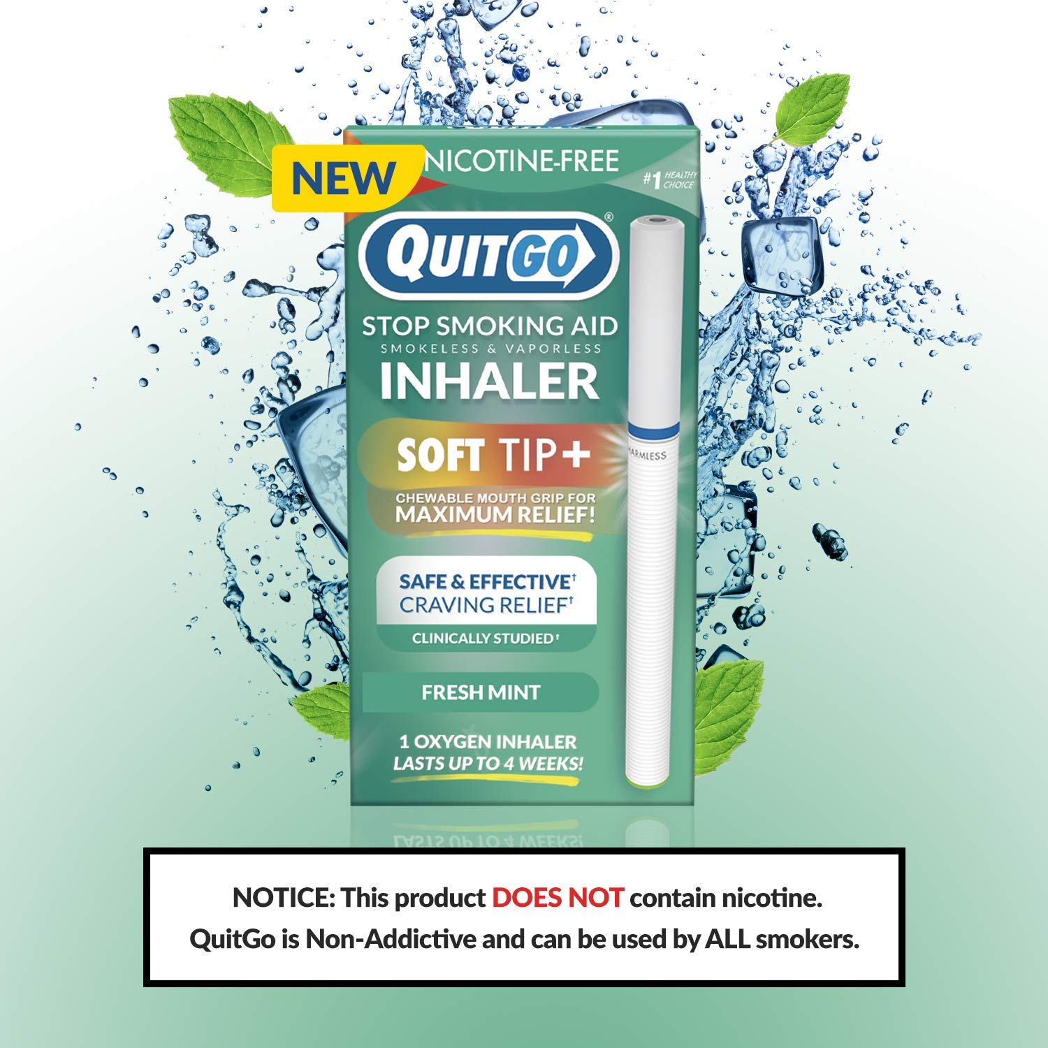 QuitGo Inhaler Smoking Alternative with Oxygen Air Filter, Oral