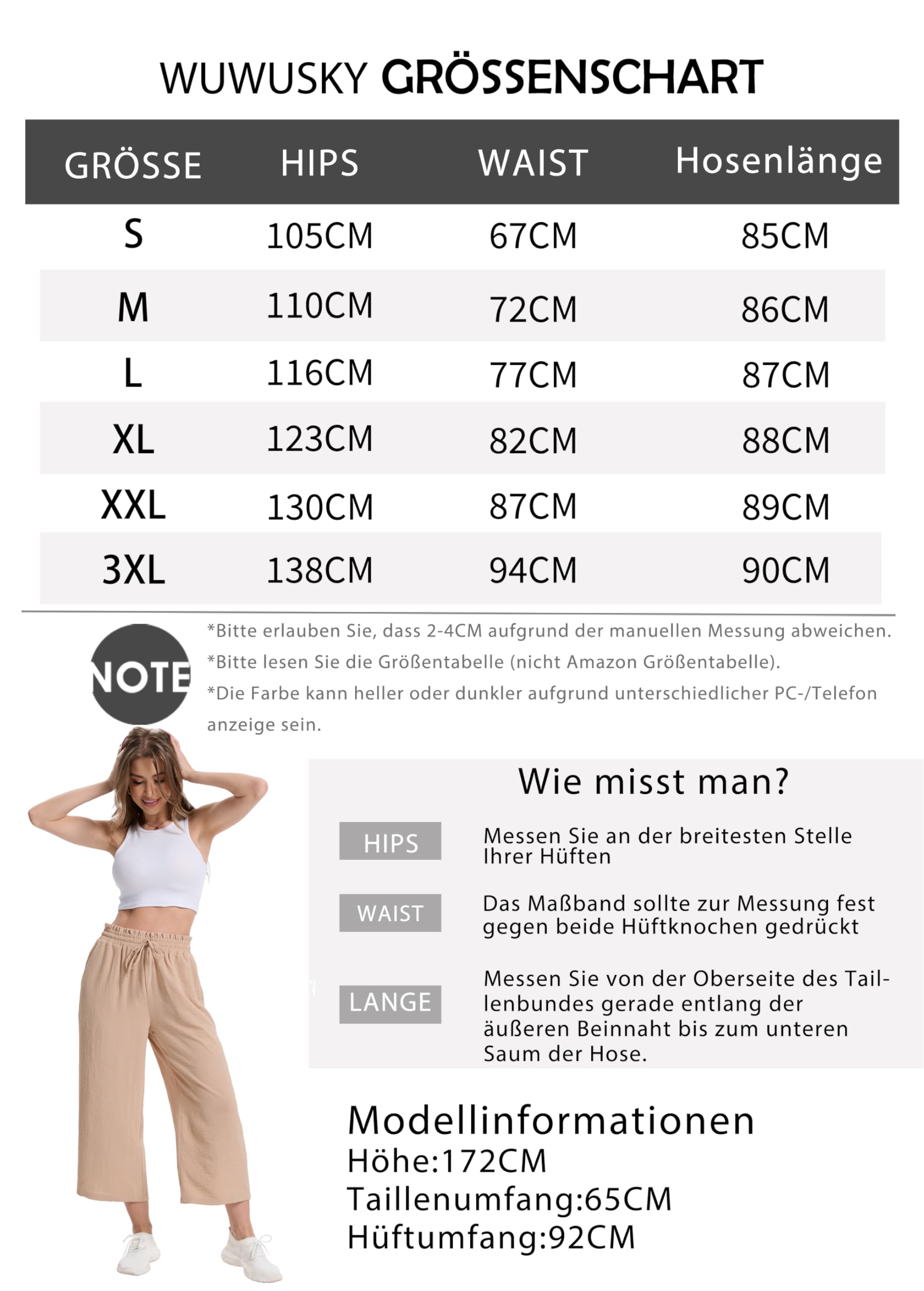Damskie Spodnie Letnie 3/4 Culotte Wysoki Stan z Falbanką Elastyczną Talią Lekkie Oddychające Spodnie Capri z Kieszeniami dla Kobiet