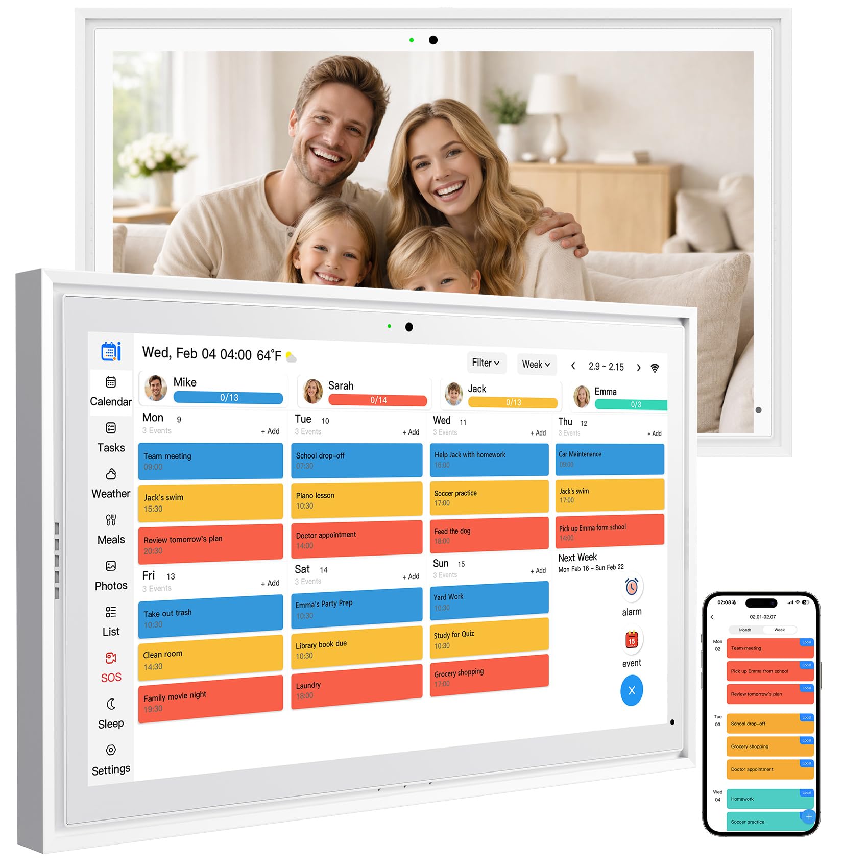 Photo 1 of 15.6 Inch Digital Calendar Touchscreen, Smart Family Electronic Calendar & Wall Planner with Schedule, Chore Chart, Meal Planner, Tasks, Wall & Desk Display, Digital Picture Frame Mode