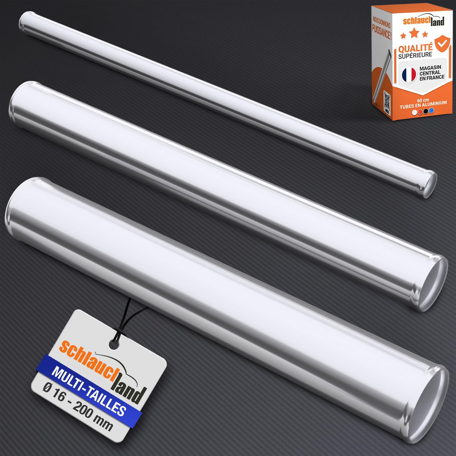 Tuyau polie alu 70mm de 1m pour raccord d'eau et circuit air