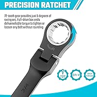 Vista 4 de DURATECH 9-Piece Flex-Head Ratcheting Wrench Set, Combination Wrench Set, 72 Tooth, SAE, 5/16'' to 3/4'', Black Electrophoretic Coating, CR-V Steel