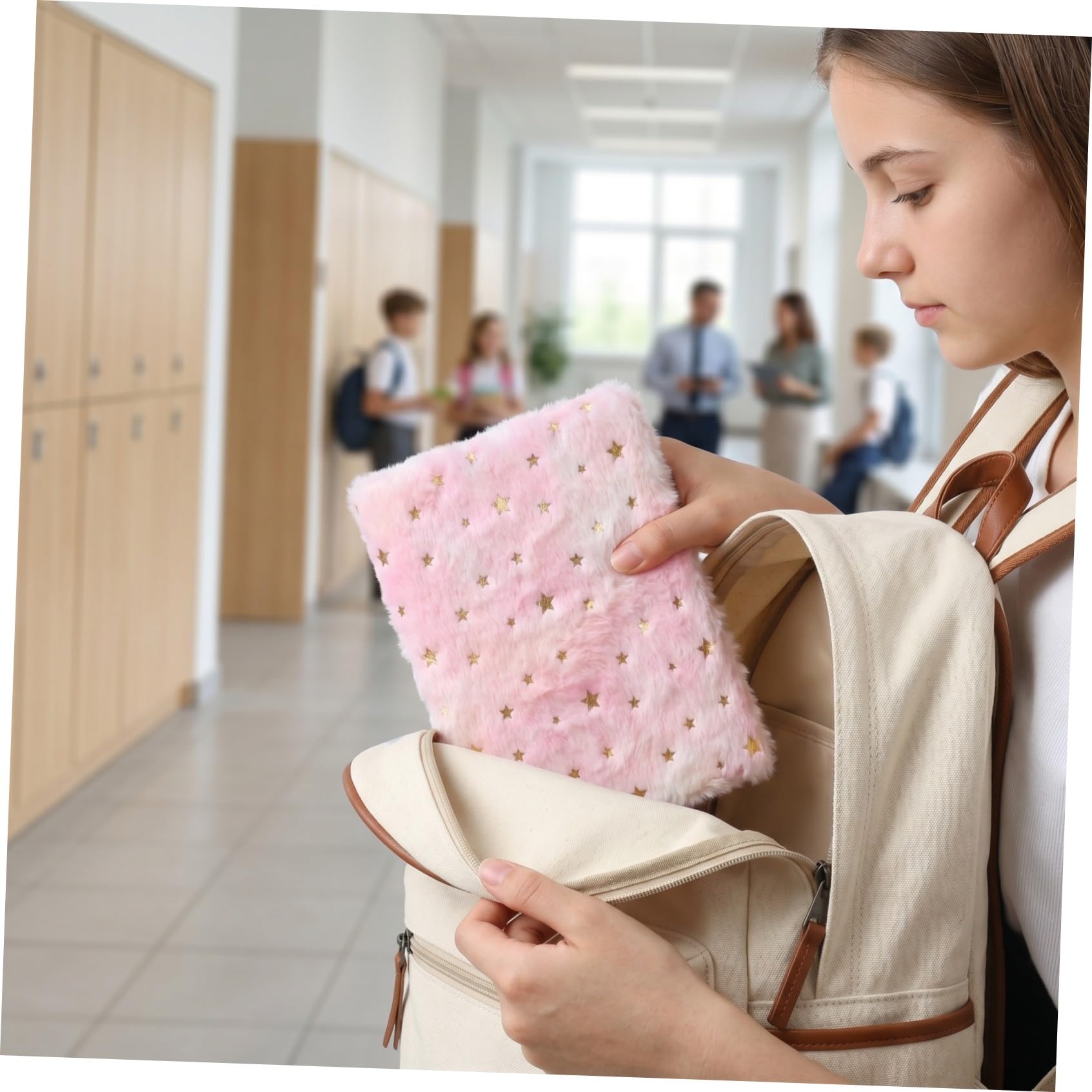 DOITOOL 3 Piezas Cuaderno con de Peluche Diseño Estrella Degradada Portátil y Adorable para Estudiantes y Diario Personal