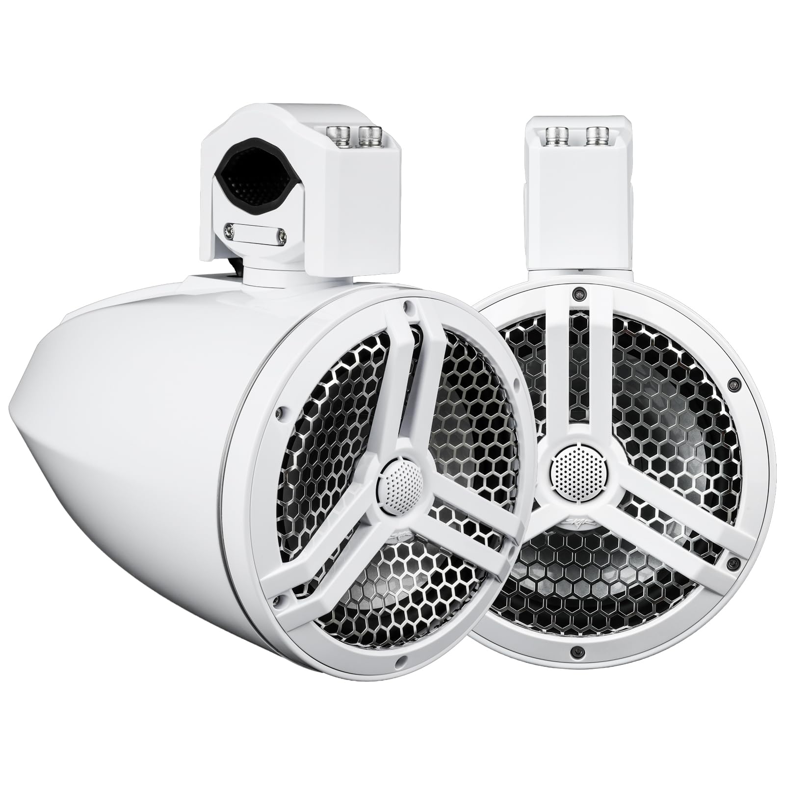 Skar Audio SK8M-TWR 8" 2-Way Marine Full Range 500 Watt Coaxial Speakers, Pair (White)