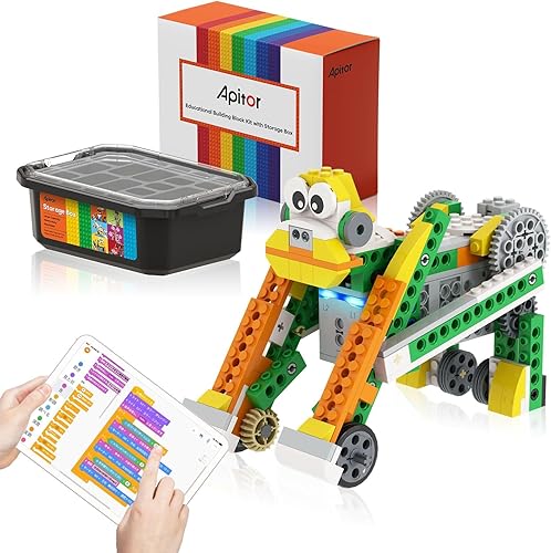 Miniatura 7 de Kit de robot 20 en 1, juguete educativo de bloques de construcción STEM para niños, aprendizaje de codificación, robot RC con aplicaciónautomóvil,
