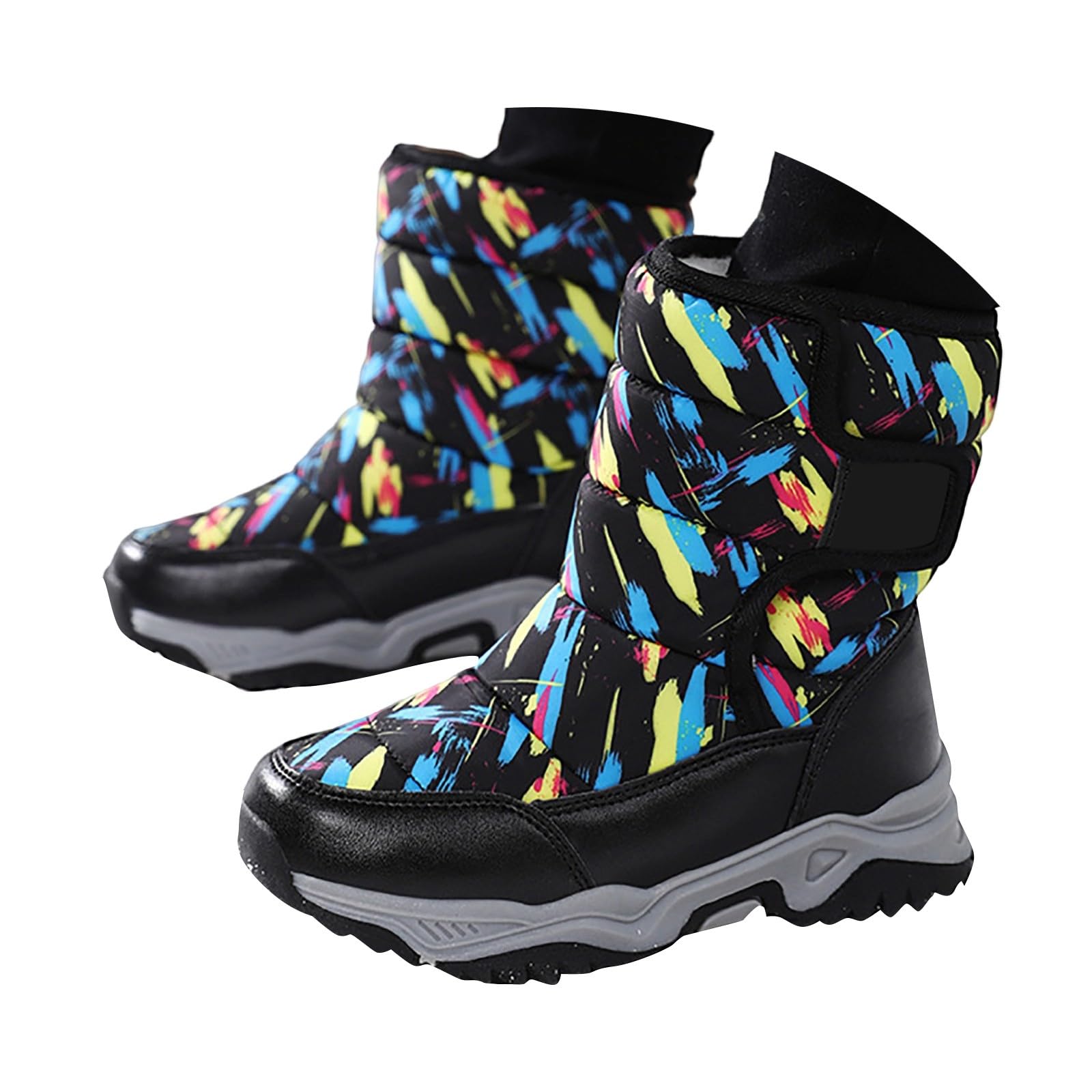 Stivali da neve invernali per bambini, foderati in pile, caldi, antiscivolo, impermeabili, imbottiti, a metà polpaccio, camminate, escursionismo, scarpe da ginnastica termiche imbottite