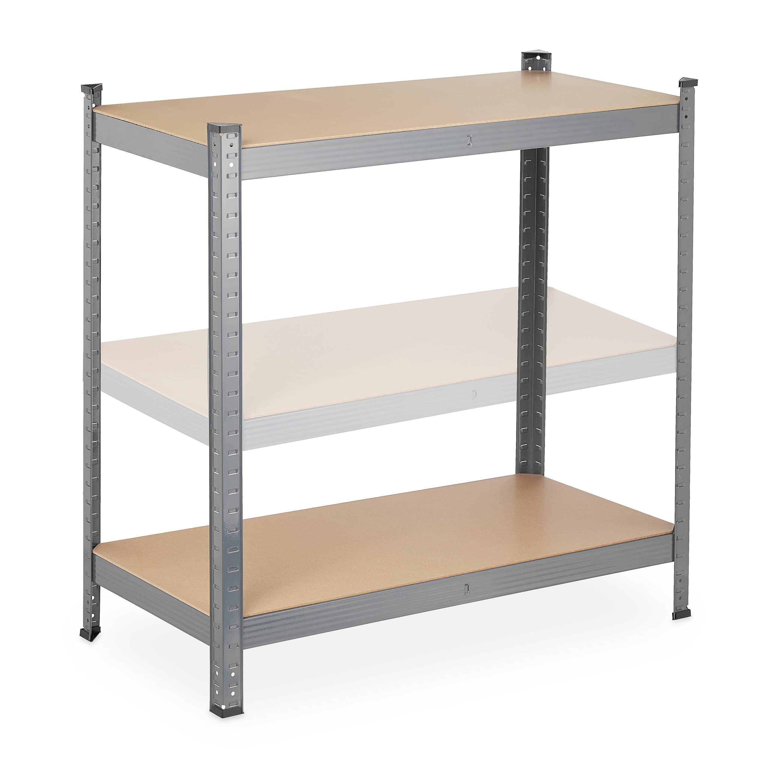 Relaxdays Scaffale in Metallo, Capacità fino a 875 kg, 180x90x45 cm, Scaffalatura ad Alta Portata da 5 Ripiani, Grigio