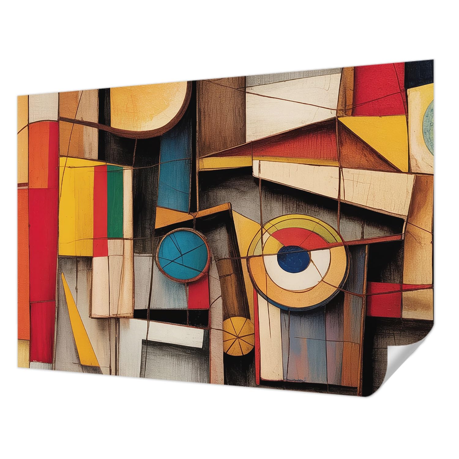 Papier peint autocollant pour chambre à coucher déco murale géométrique Tulup