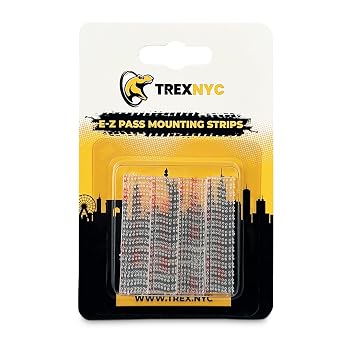 Toll Pass Mounting Tapes, 4 Count Clear Acrylic Adhesive Strips, Water-Resistant, Compatible with Glass, Plastics, Metal