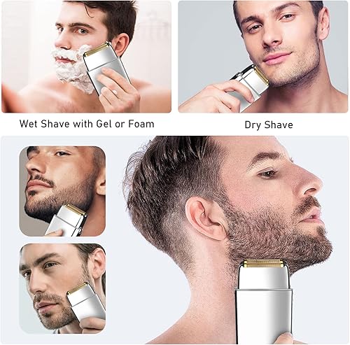 Miniatura 7 de KEMEI Mini afeitadora, maquinillas de afeitar eléctricas profesionales para hombres, impermeable, inalámbrica, recargable, recortadora de barba,