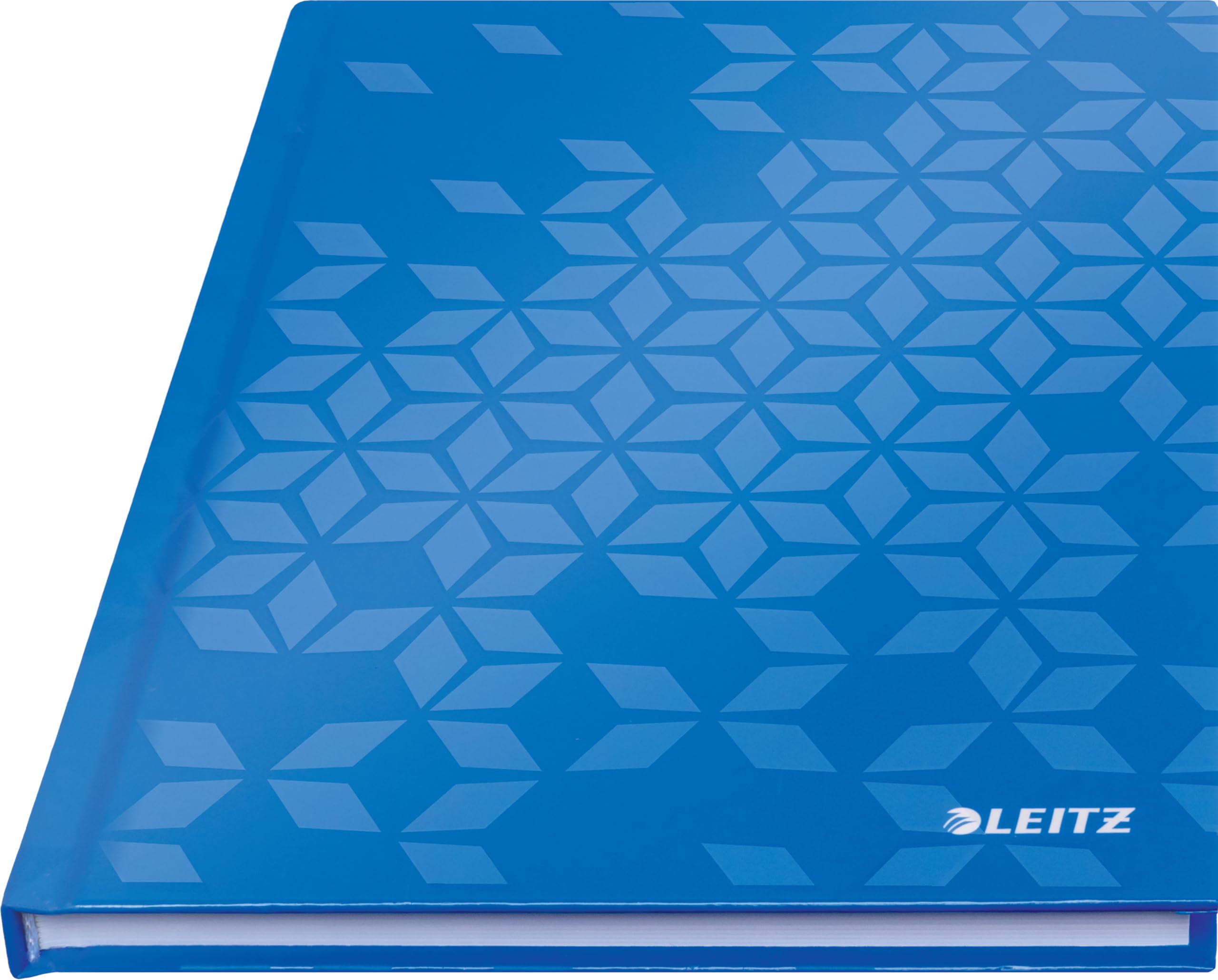 Leitz WOW Notebook A5 Lined, Hardcover, 160 Pages, 80 Sheets of FSC-Certified Paper (80 g/m²), Laminated Cover, Thread Binding, For Office, School or as a Diary, Blue, 46271036