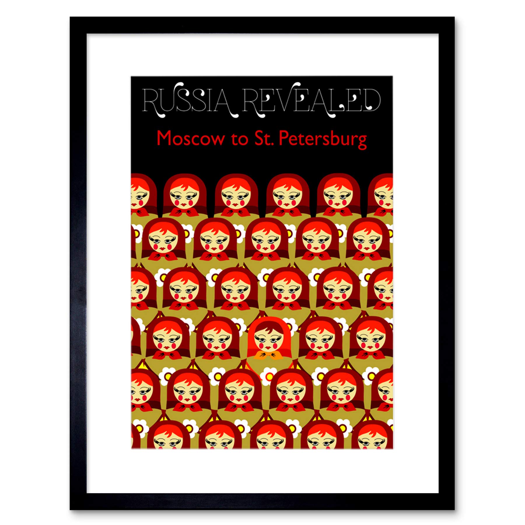 Wee Blue Coo Travel Russia Dolls Matryoshka Moscow St Petersburg Framed Wall Art Print
