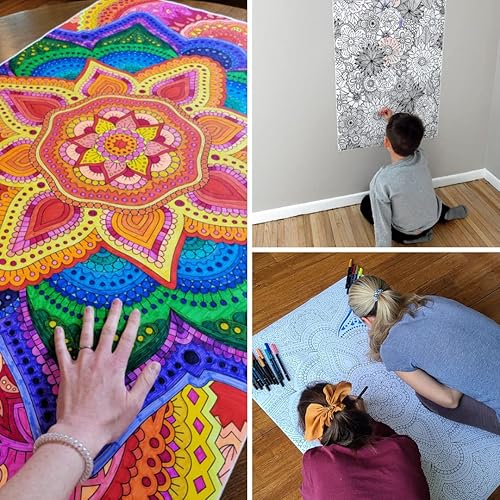 Miniatura 8 de SJPRINTER Póster gigante para colorear para niños y adultos, diversión creativa para aulas, centros de atención, escuelas, grupos y familias (gato,