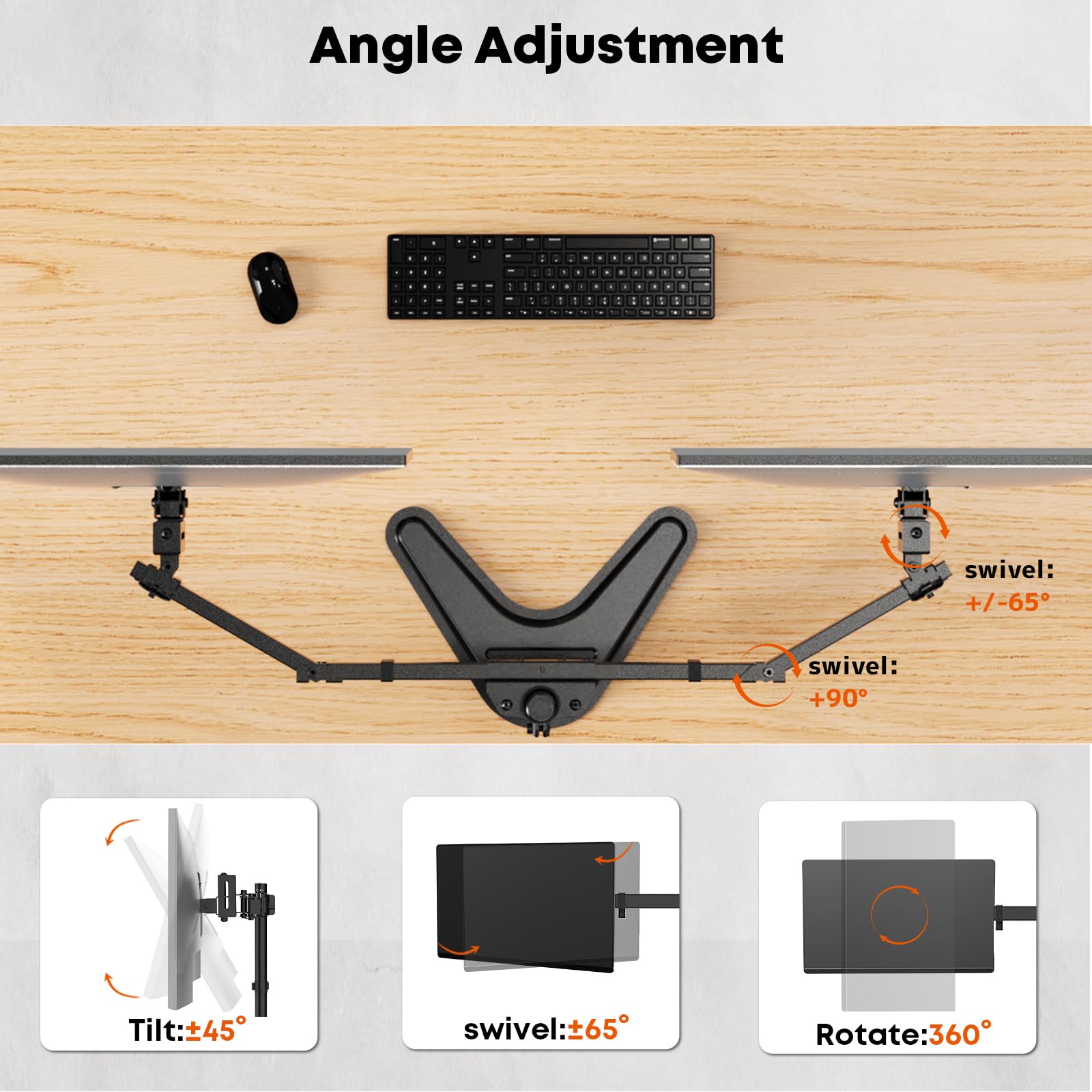 Supporto doppio per monitor da 17 a 40 pollici, autoportante, resistente