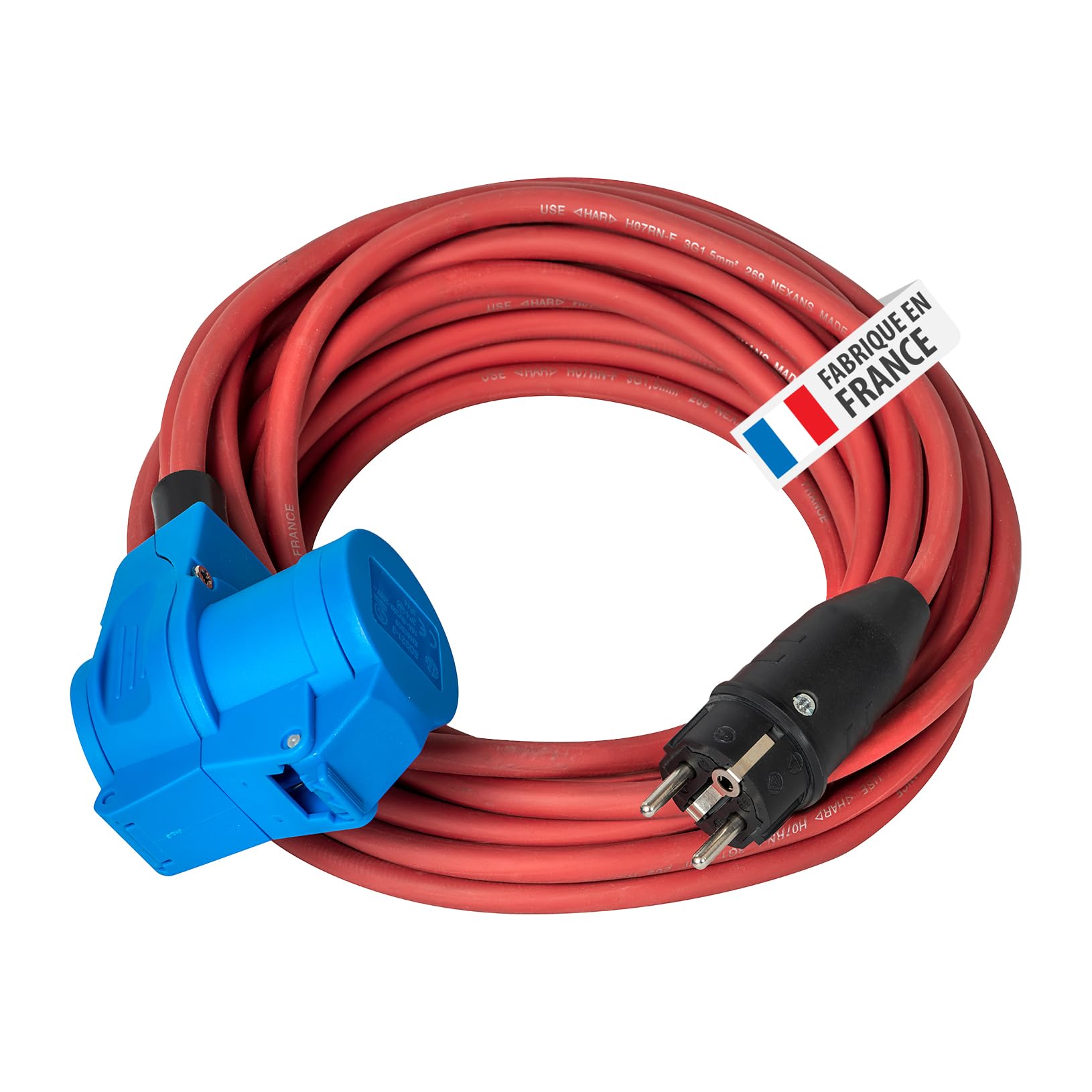 Brennenstuhl - Extensor eléctrico para autocaravanas, Barcos, Tiendas ambulantes (15 m H07RN-F 3G1,5, Exterior), Fabricado en Francia