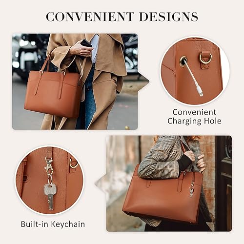 Miniatura 2 de ECOSUSI - Bolsa para computadora portátil de 156 pulgadas bolsa de trabajo para oficina negocios viajes Negro, Marrón, gris