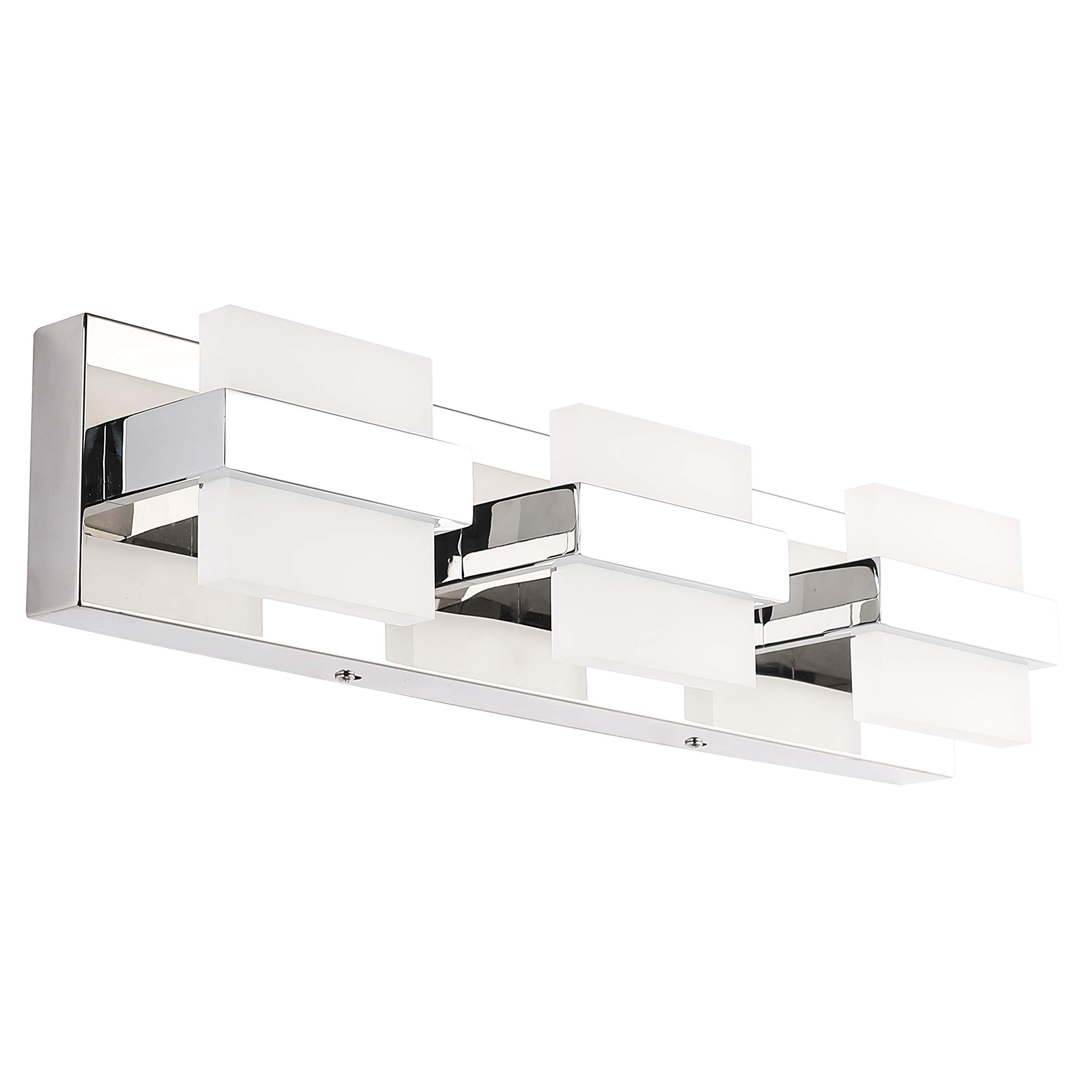 HXYSXHJUO LED Modern Bathroom Vanity Lights Over Mirror Gloss Chrome 3 Acrylic Stainless Steel Bath Wall Lighting 7248
