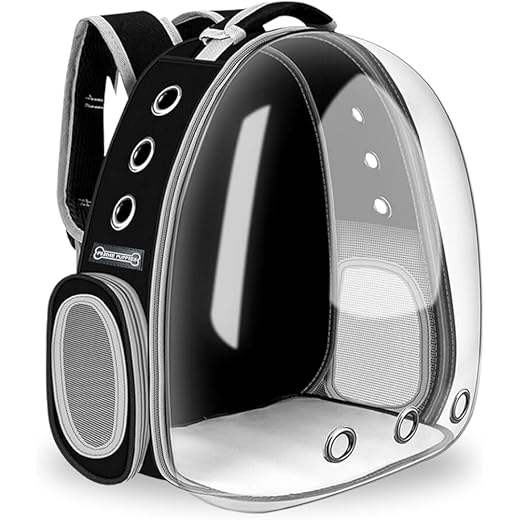 Foodie Puppies Astronaut Transparent Pet Carrier Backpack - (40L x 35W x 24H cm) for Travel, Hiking, Designed with Breathable Space, Ventilated, Airline-Approved, Sturdy Pad for Puppies & Cats