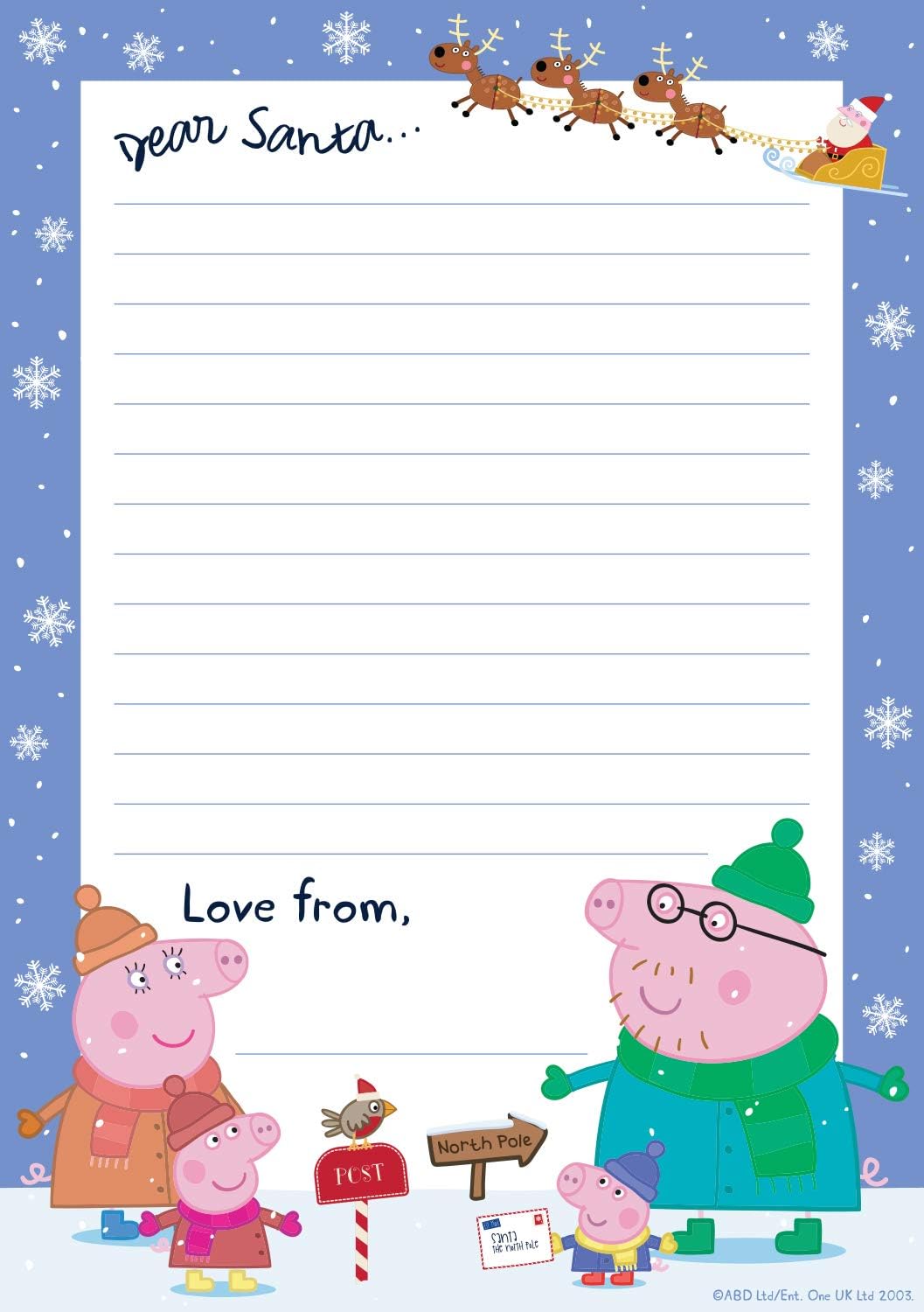 Paper Projects Peppa Pig Christmas Letter to Santa and Gift Labels Bundle Pack | Official Licensed Product | Perfect for Christmas