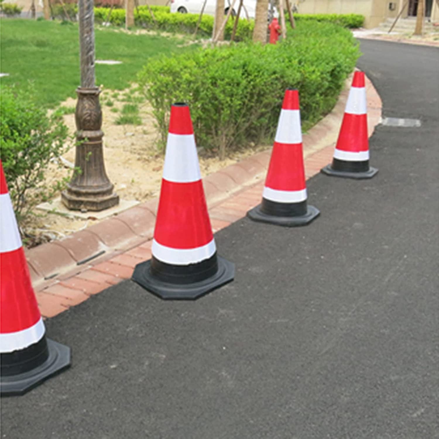 Conos de Seguridad Vial con Collares Reflectantes,Conos de construcción de Goma con Anillo de Mano | Conos de tráfico de múltiples Funciones for Barrera de Control de Acceso