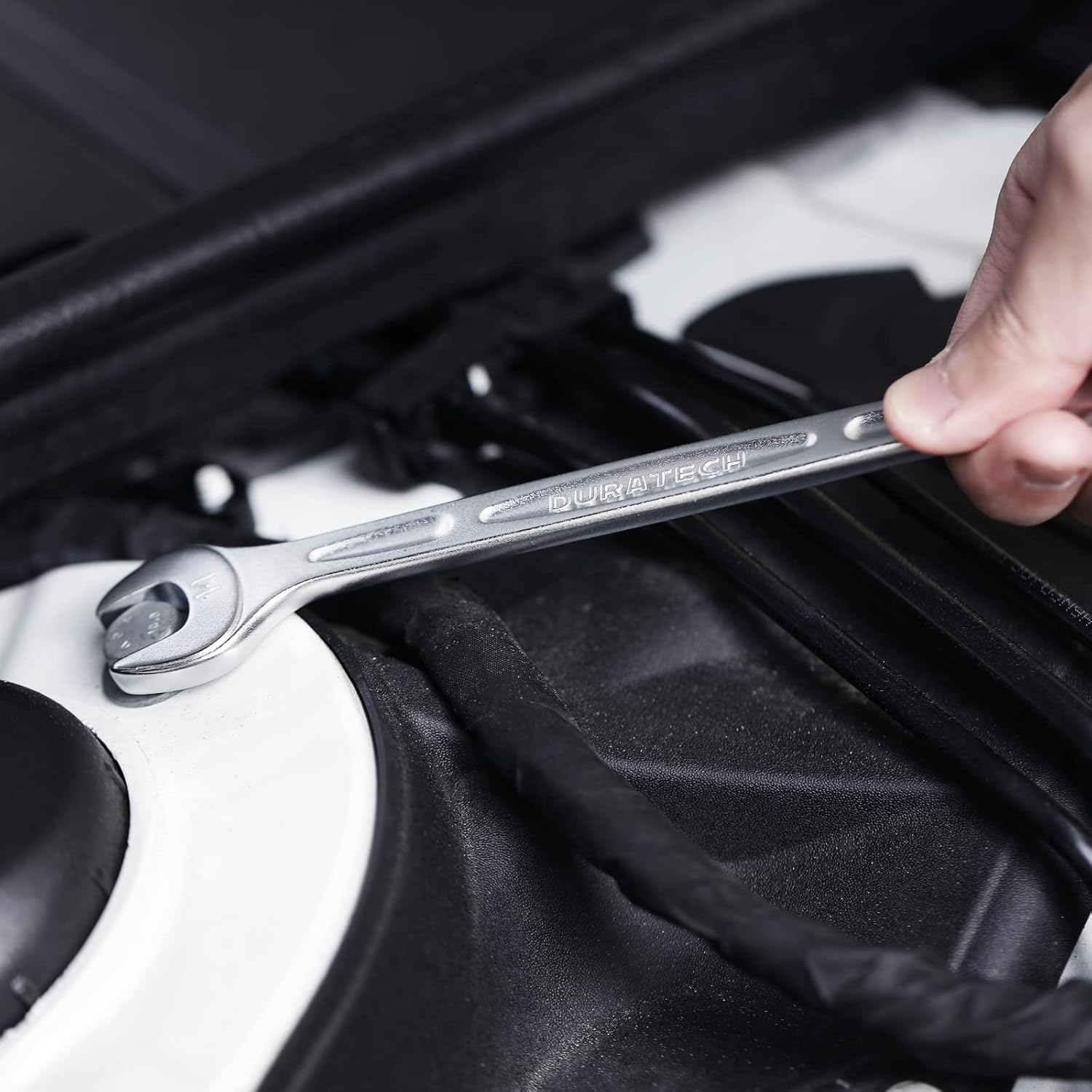 DURATECH Ratcheting Combination Wrench Sets, Metric 8mm to 19mm open end wrench set, 8-Piece, 90-Tooth, Chrome Vanadium Steel, Heat Treatment, Sand Blasting and Bright Chrome Plating Box Wrench Sets