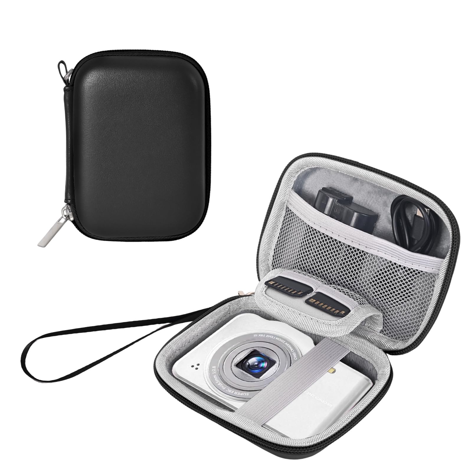 Waterproof Digital Camera Case,Suitable for Kodak Pixpro Fz45/Fz55/Canon Powershot Elph 360 Case/G7x/Ixy/Laser Printer/Camkory/Masterbee/Sony Cyber-shot DSC-RX100,Rose Gold camera case (Black)