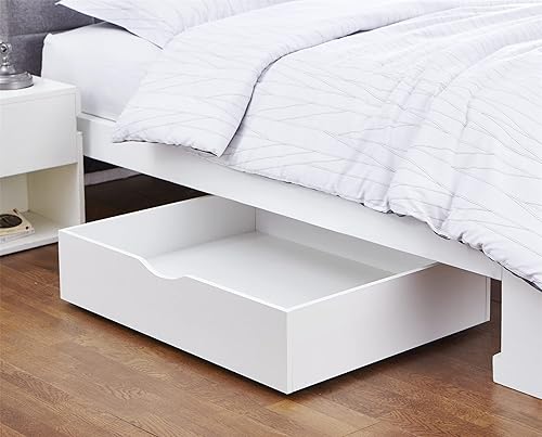 DormCo The Storage MAX - Organizador blanco para debajo de la cama con ruedas