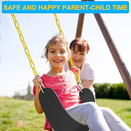 Miniatura 5 de AGPTEK - Juego de columpios de plástico suave EVA, con cadenas resistentes al óxido de 66 pulgadas, color negro