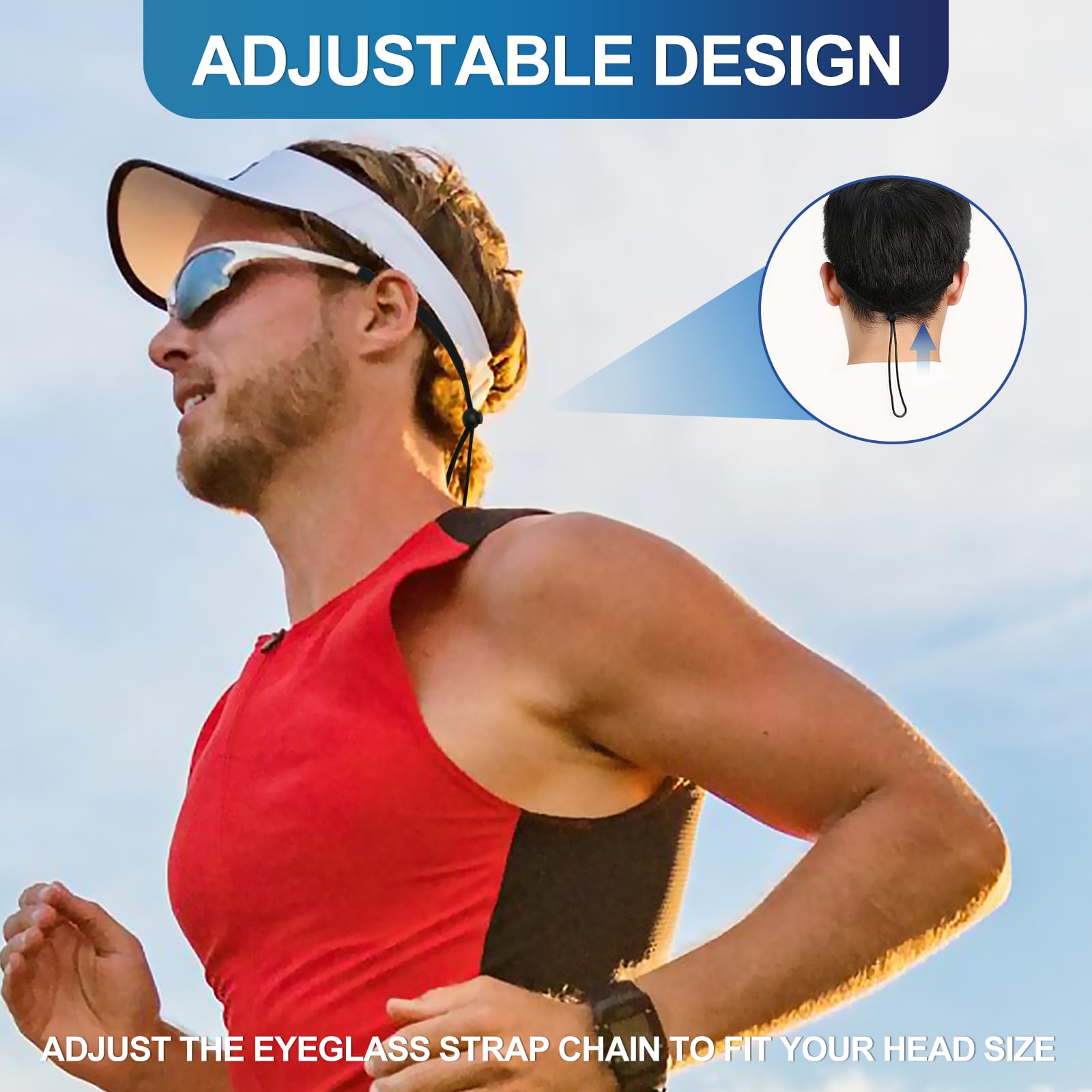 Qufiiry5 PCS Unisex Glasses Straps, Soft Sport Eyeglasses Straps, Glasses  Chain, Eyeglasses Cord, Sunglass Straps, Adjustable Non-Slip Eyewear