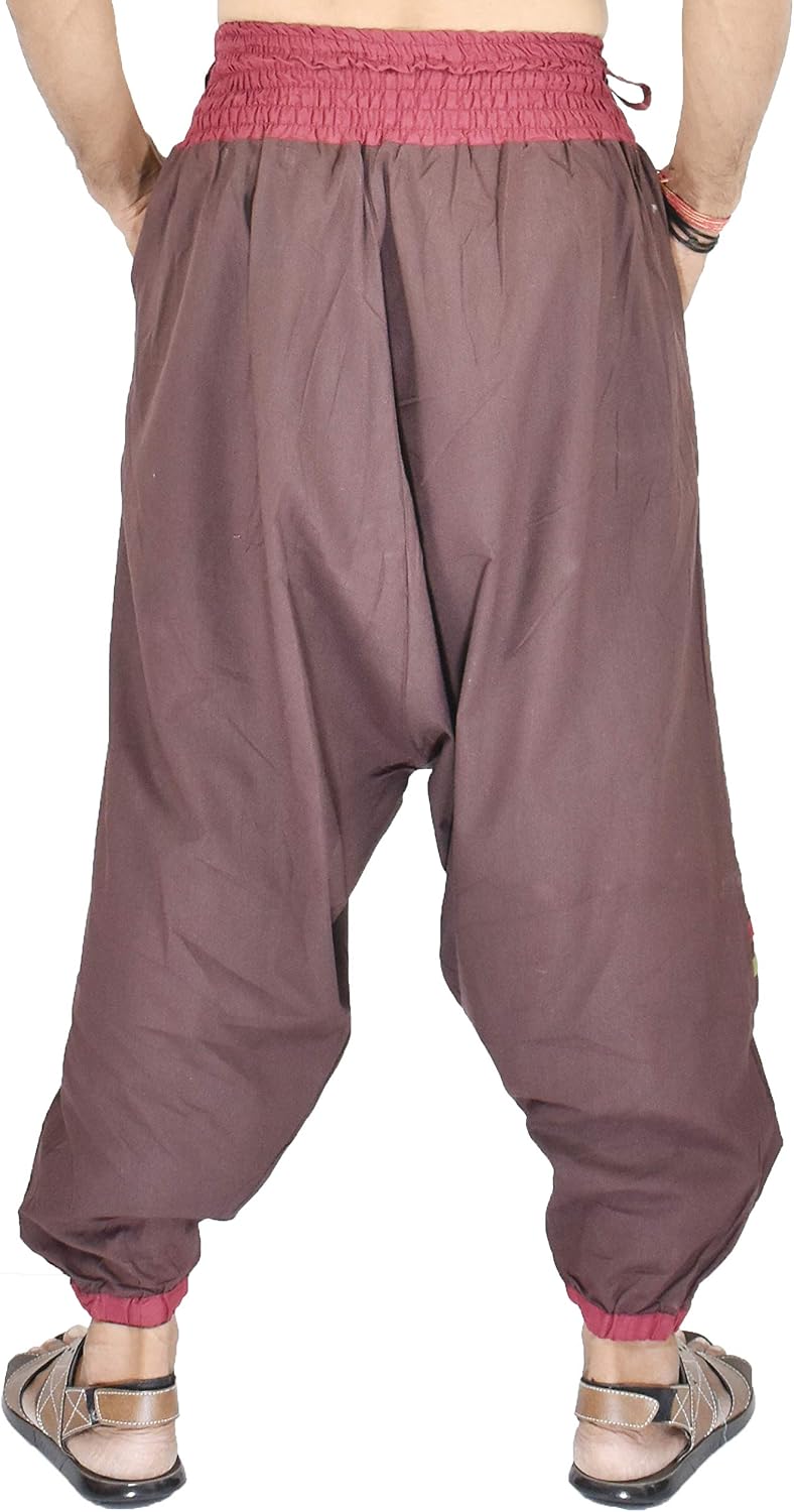Whitewhale Mens Cotton Summer Loose Baggy Hippie Boho Gypsy Harem Pants Yoga Pants