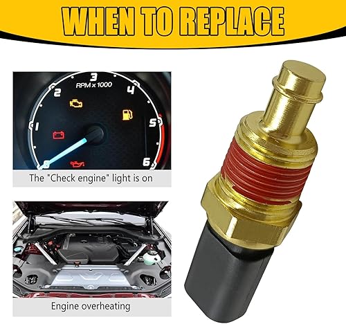 Miniatura 7 de 5149077AB Sensor de temperatura del refrigerante de agua del motor, compatible con Ram 1500 2011-2014, Chrysler Pacifica 2008, Sebring 2009-2010, Jp